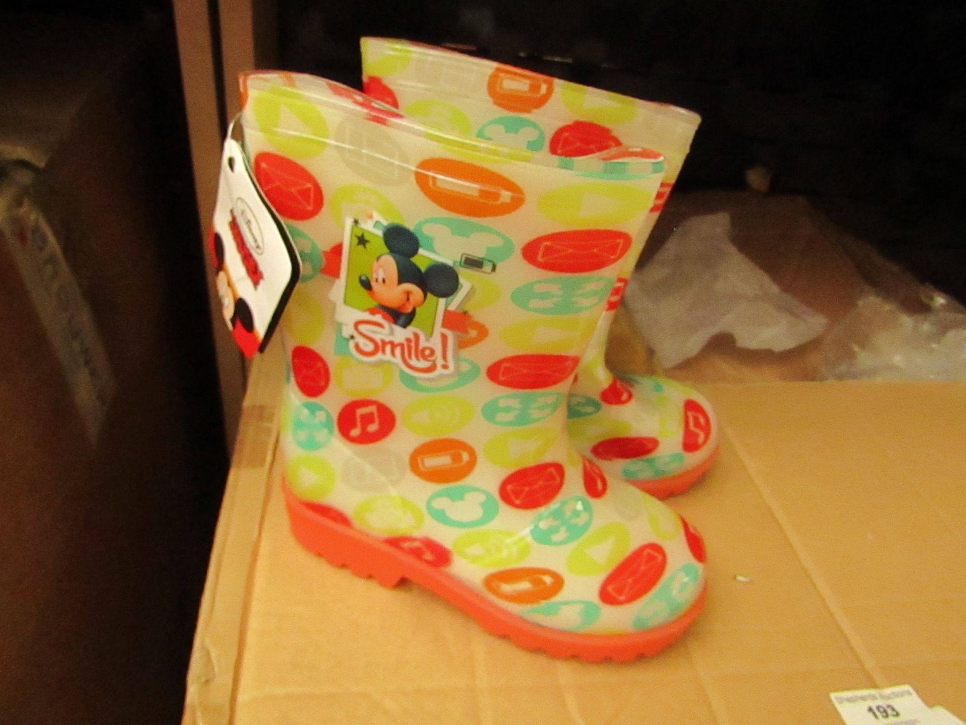 Mickey Mouse Disney LED Wellies 28/29 - New & Packaged