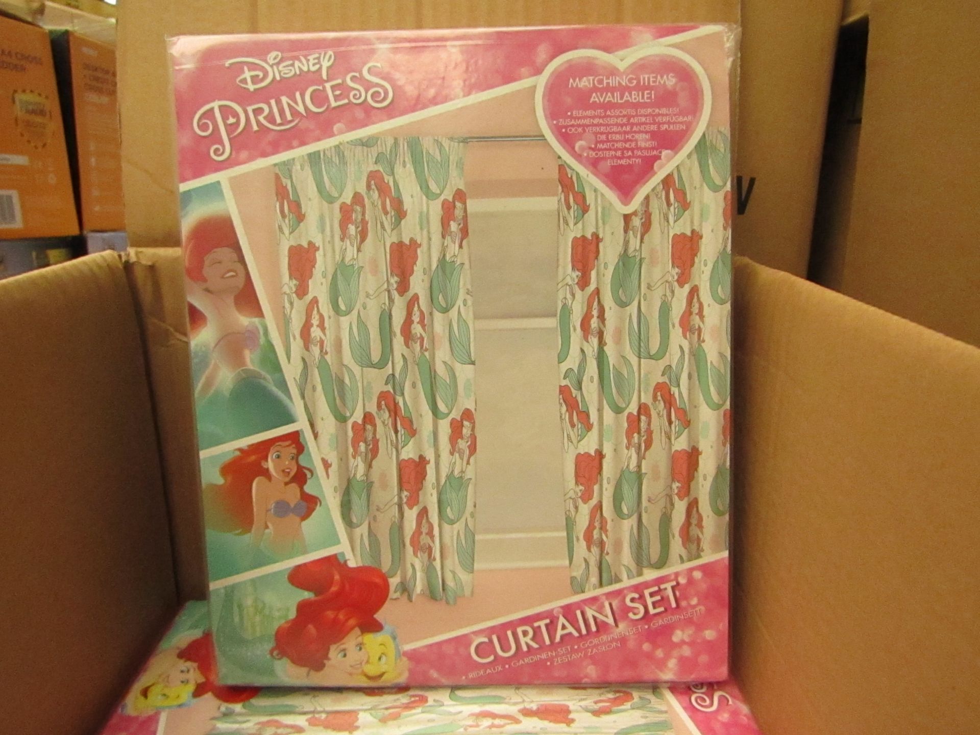 1 x Disney Princess Curtain Set 66" x 54" without Tie Backs - New & Packaged