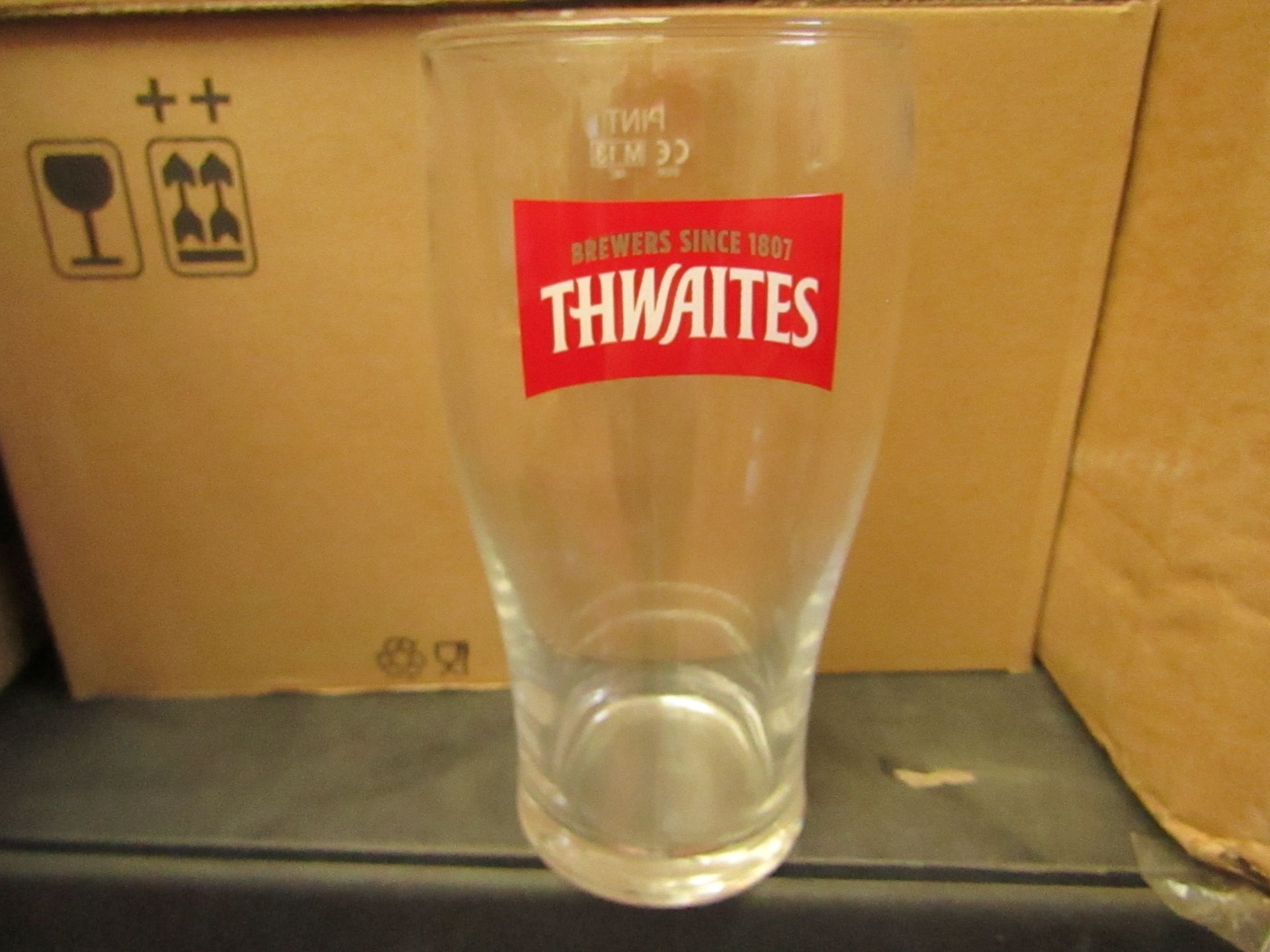 Box of 12 Thwaites pint glasses - New & Boxed