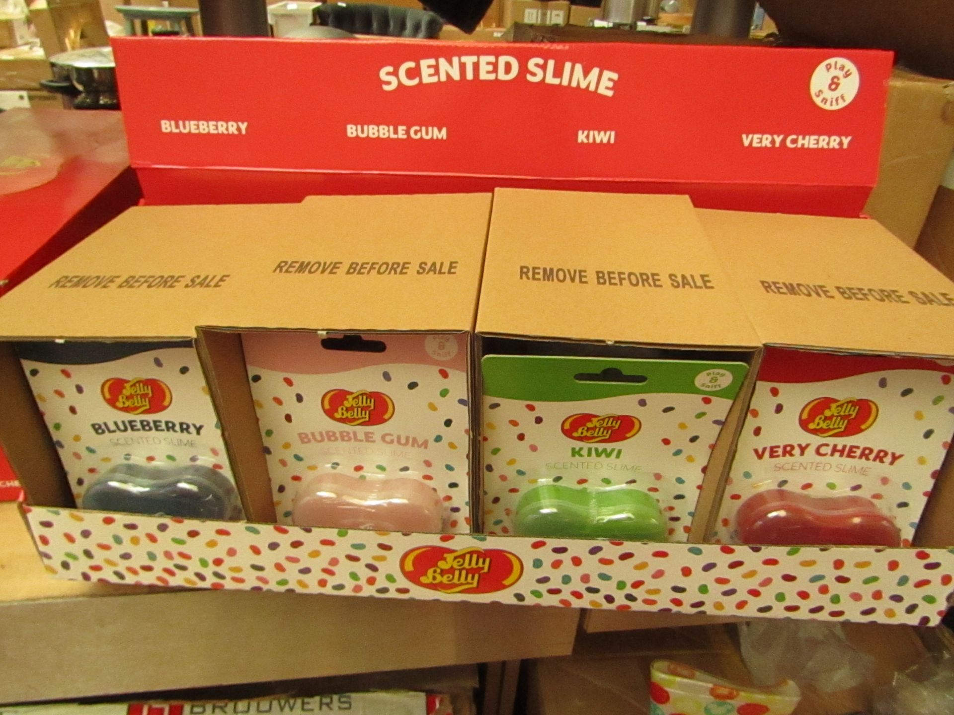 Box of Approx 22x Jelly Belly - Scented Slime 4 Different Scents - New & Boxed