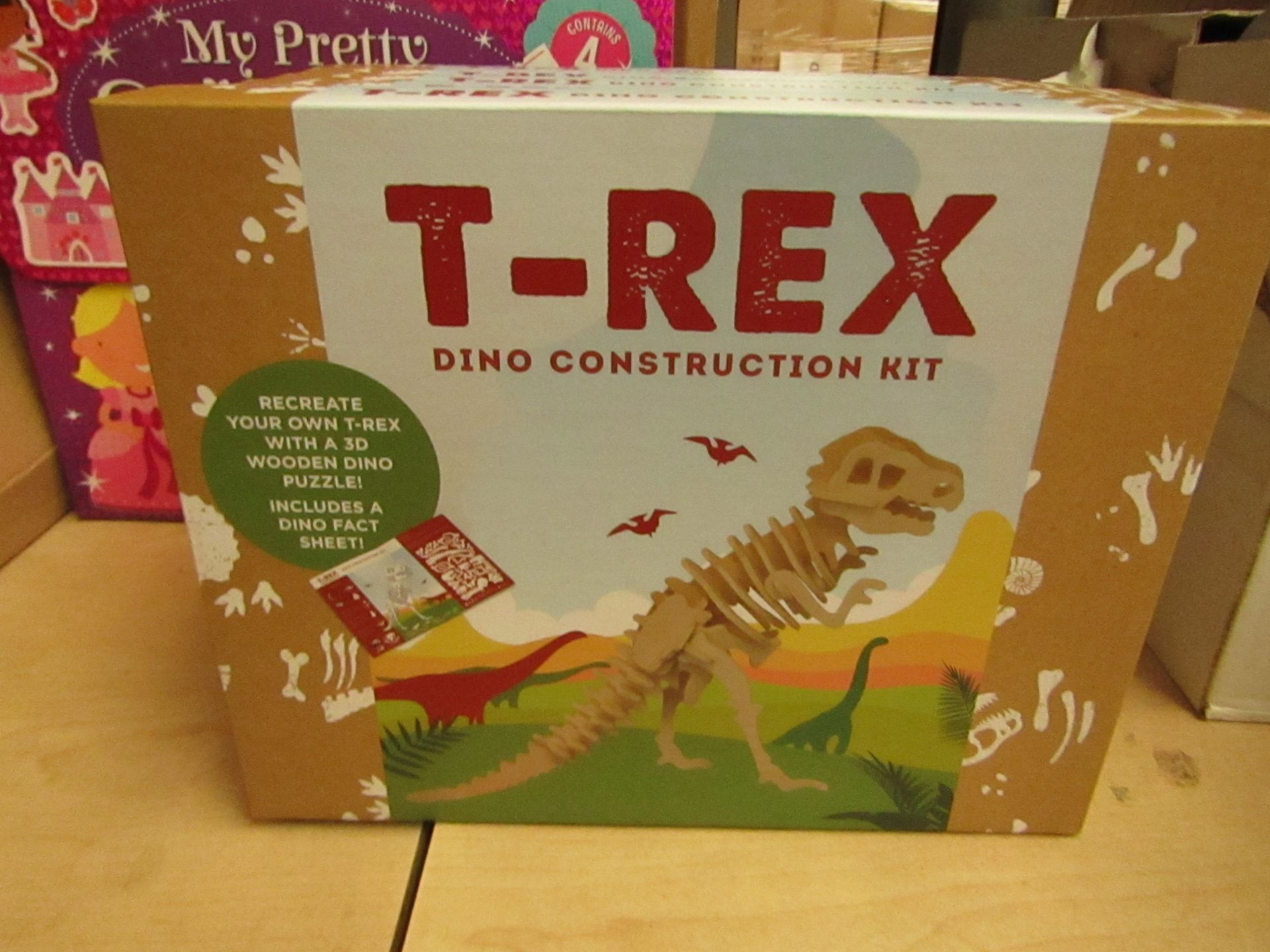 5x T-Rex Dino Contruction Kit (3D Wooden Dino Puzzle) - Packaged & Unchecked