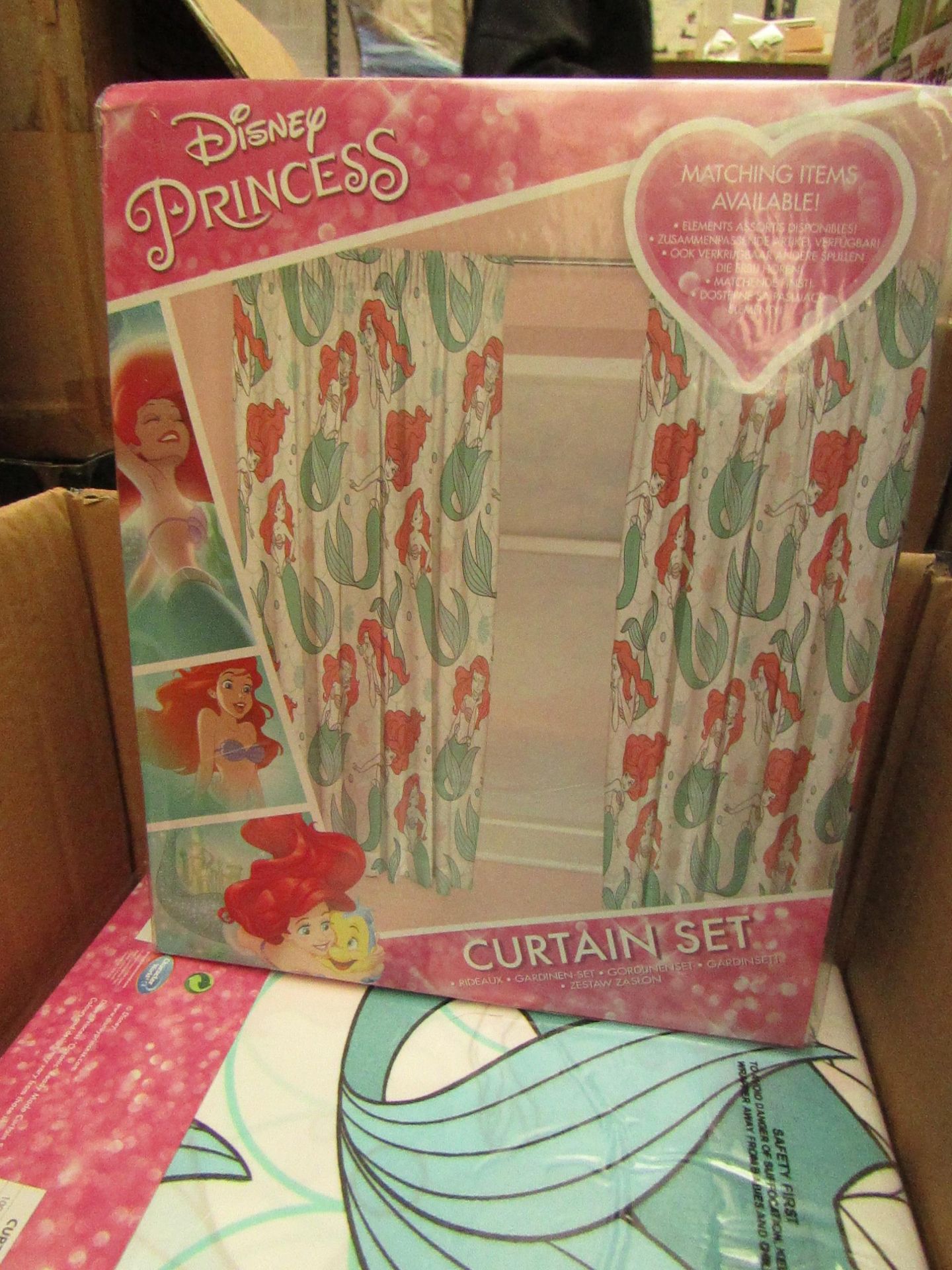 1 x Disney Princess Curtain Set 66" x 54" without Tie Backs new & packaged