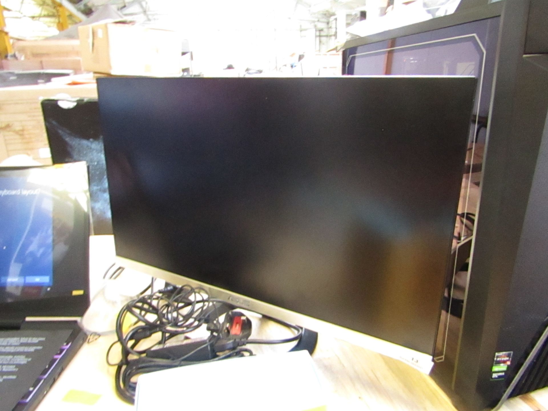 ASUS 23.8 FHD MONITOR, comes with box and stand, unable to check as the power input socket is