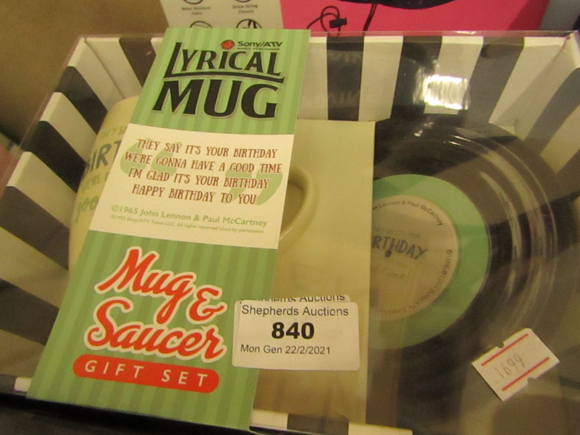 Lyrical Mug & Saucer Gift Set - New & Boxed