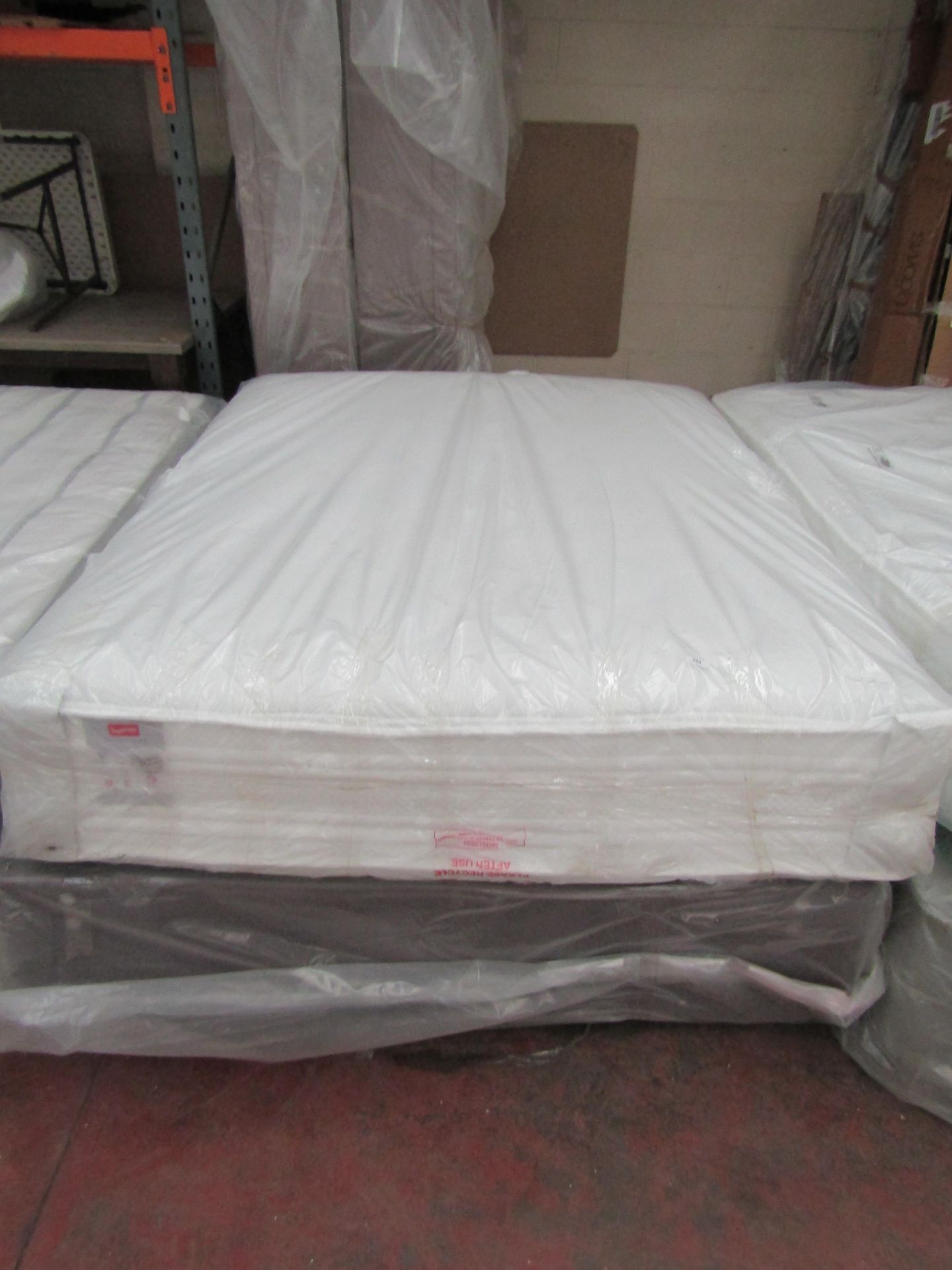 Slumberland Kingsize mattress with divan base, ex-display so item may contain a few marks etc.