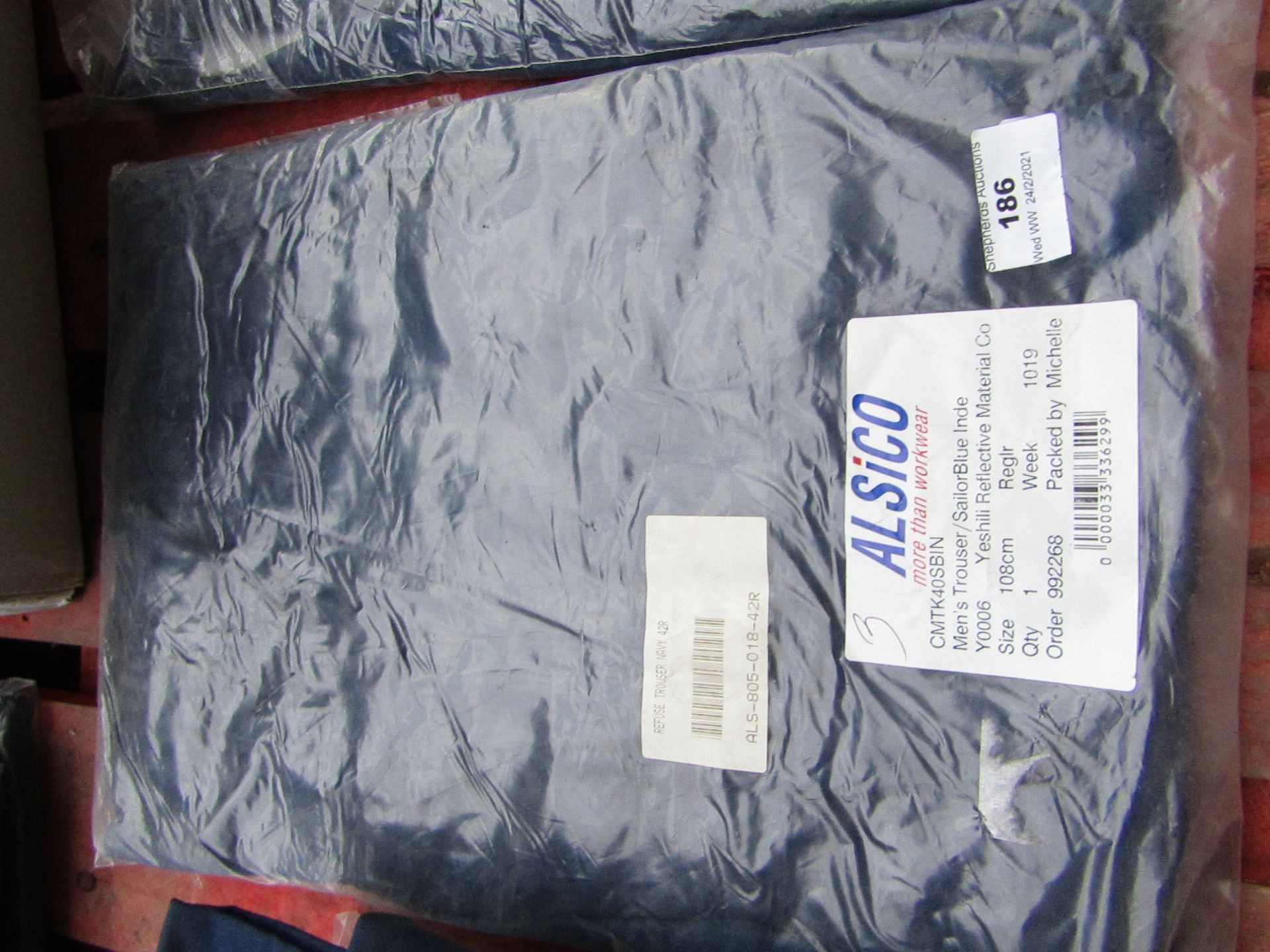 Alsico - Mens Trouser/Sailor Blue Inde - Size 108cm - Unused & Packaged