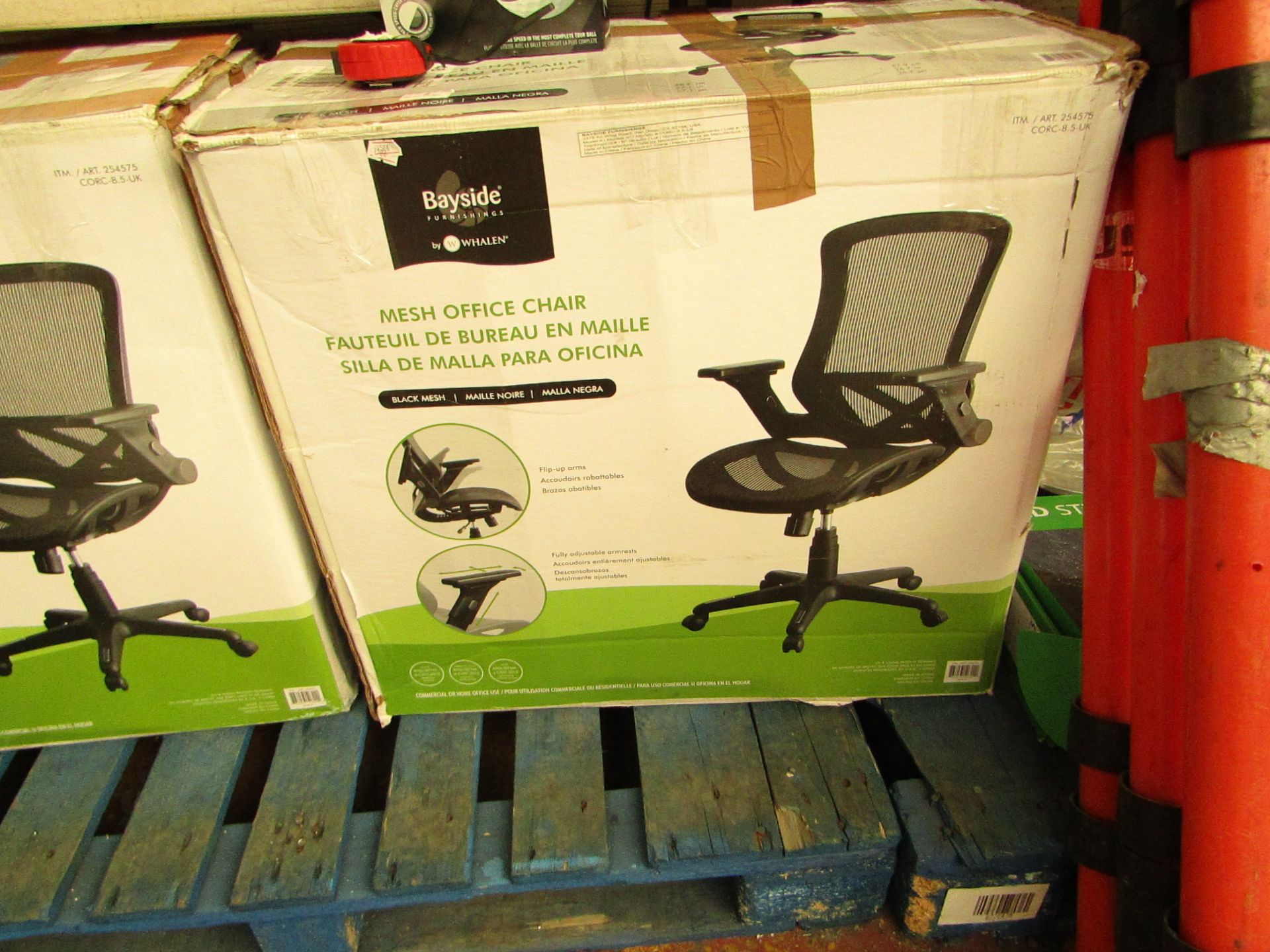 Bayside Furnishings - Black Mesh Office Chair - Unchecked & Boxed.