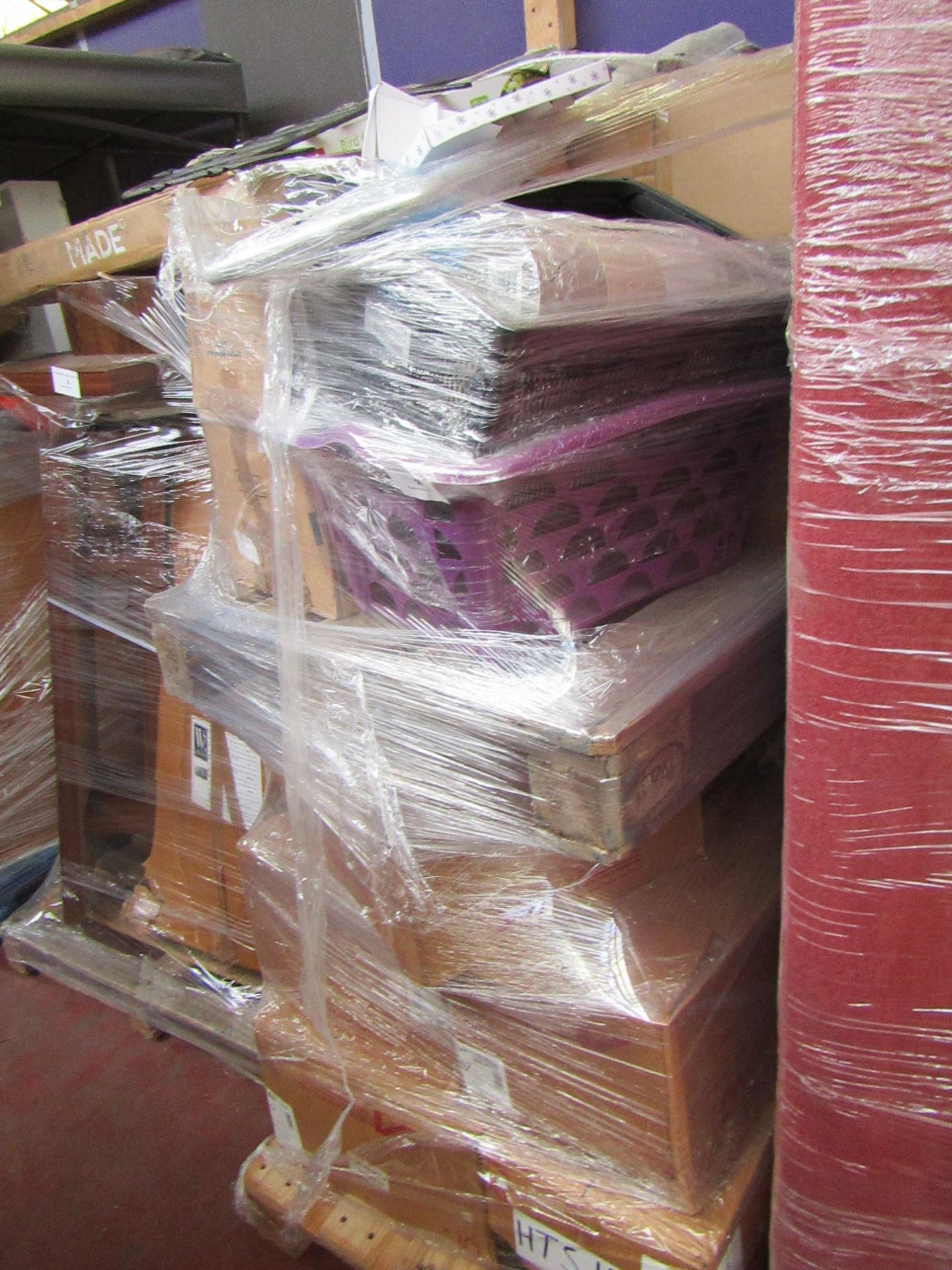 A pallet of Mixed raw customer returns and sample stock, the pallet is unmanifested and typically