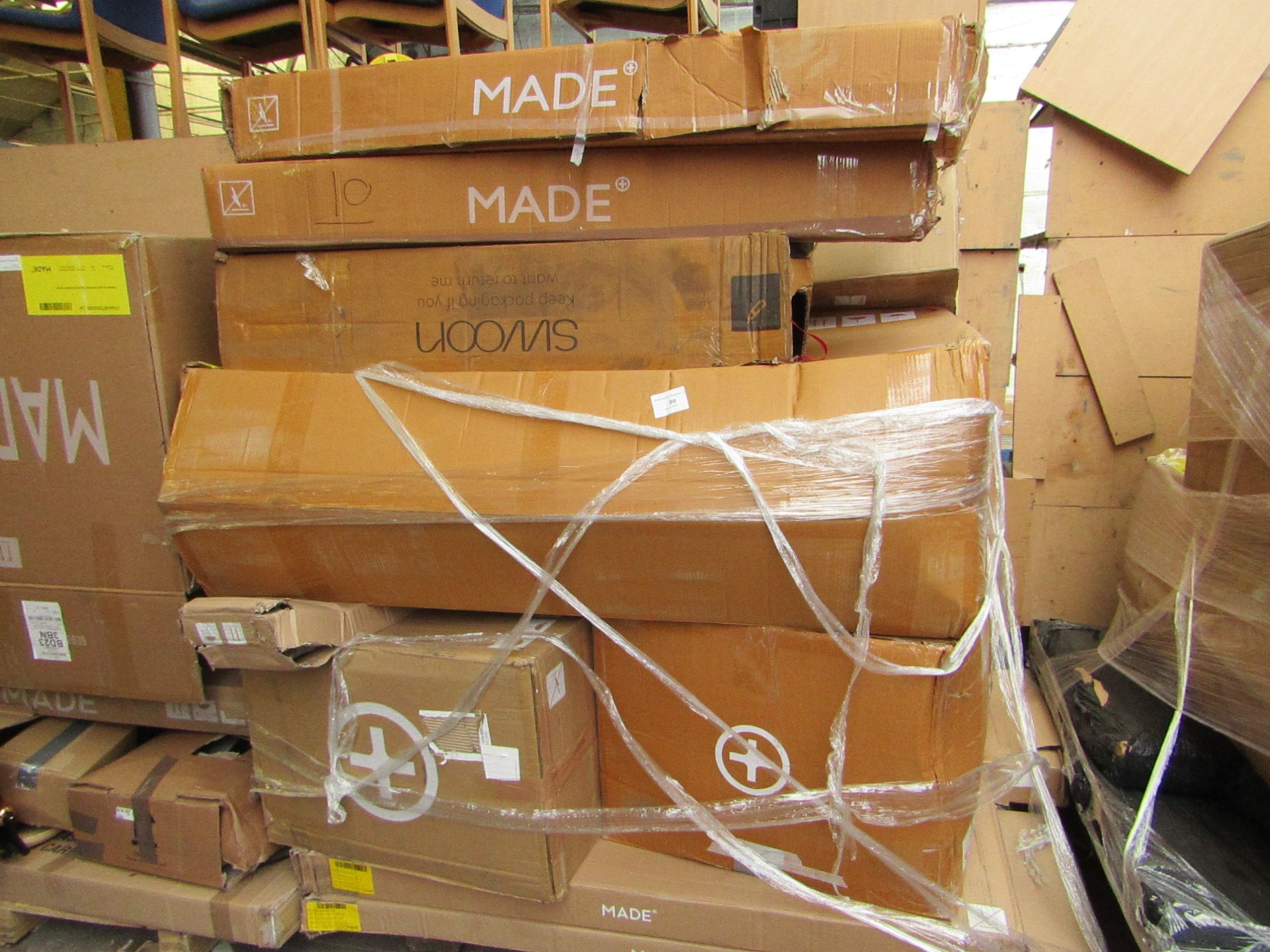 | 1X | PALLET OF MADE.COM FAULTY/MISSING PARTS CUSTOMER RETURNS | CUSTOMER RETURNS | please note all