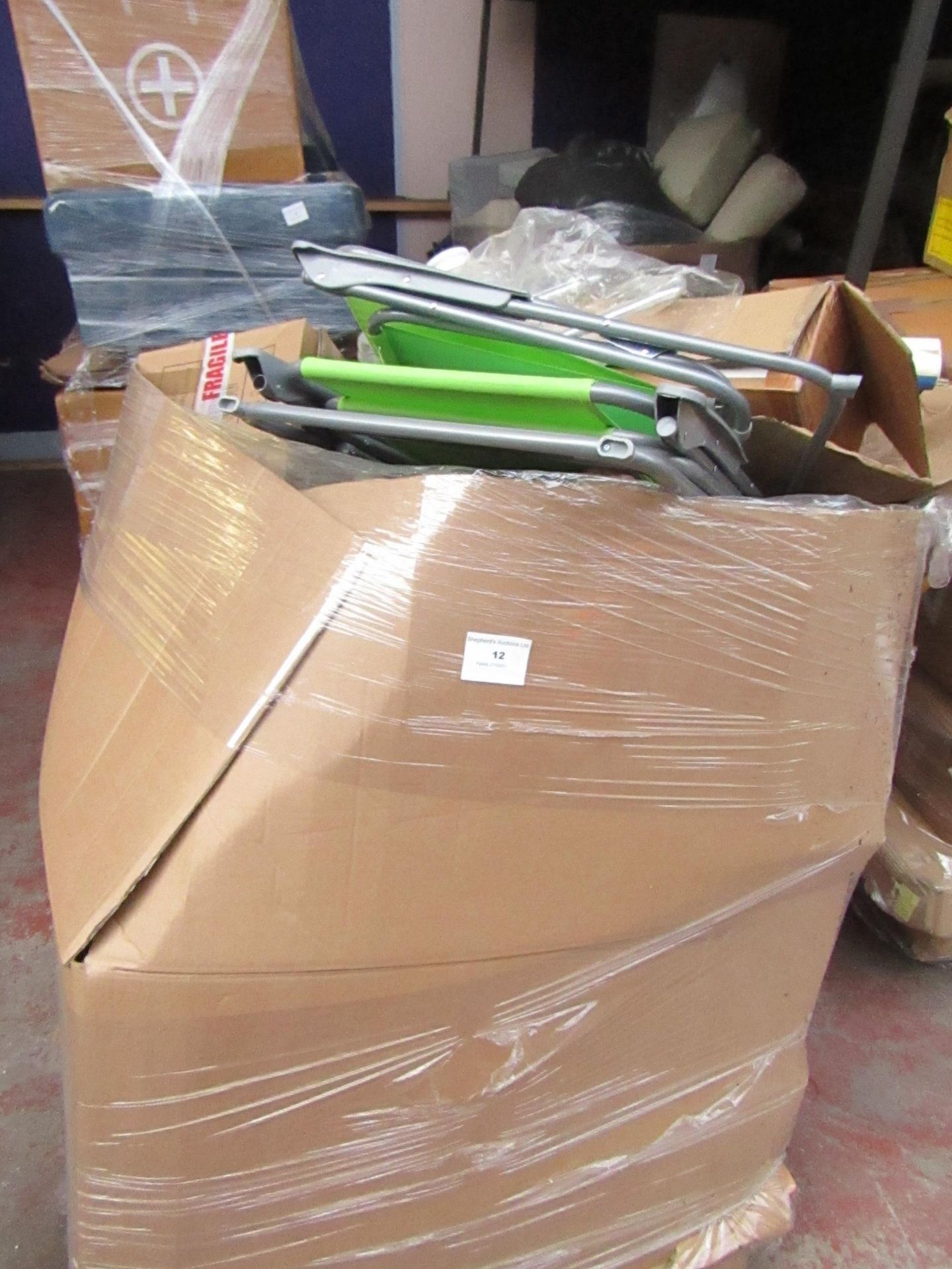 Pallet of non collected customer orders, we have no idea what is in the pallet as it has built up