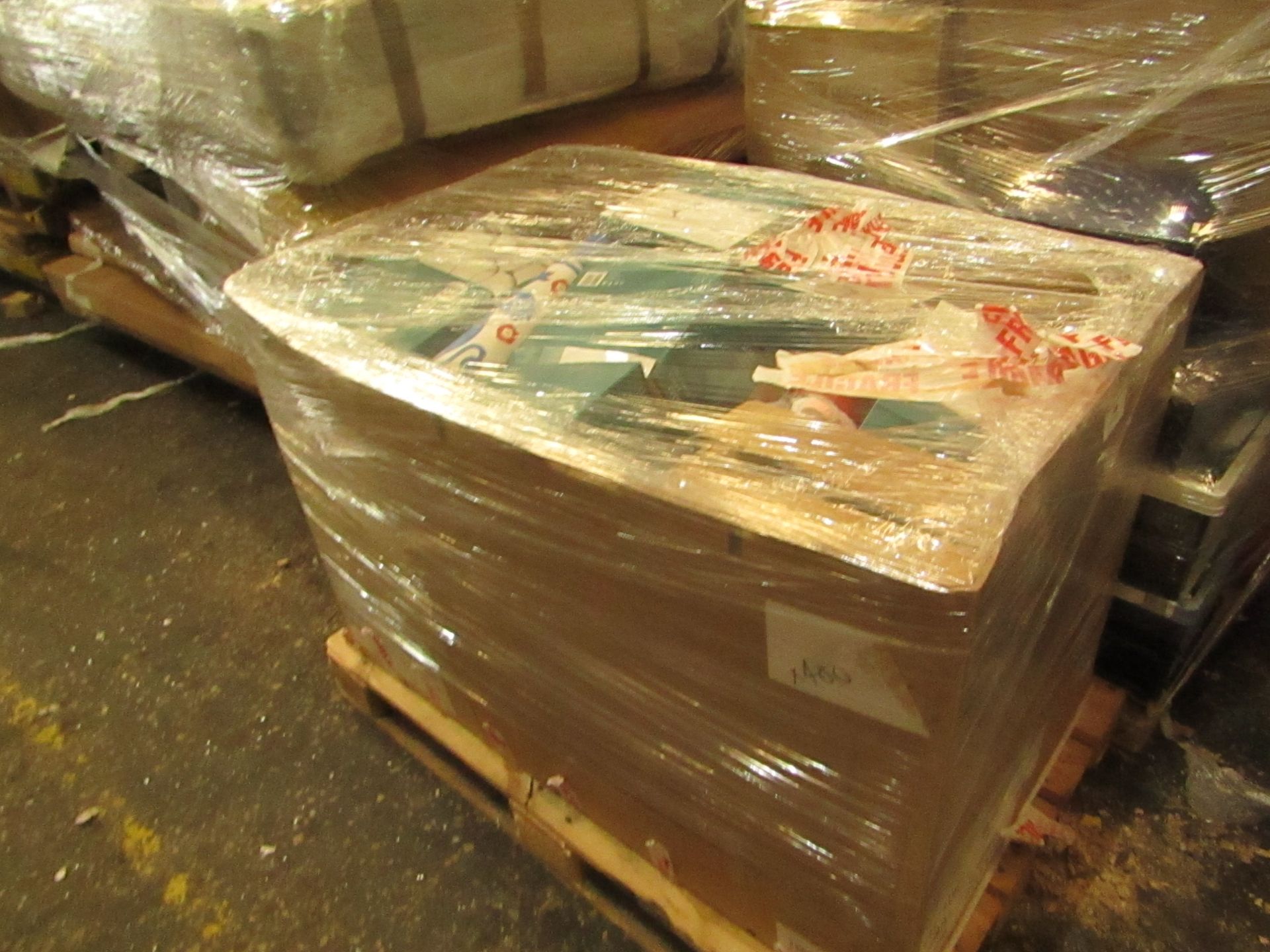 A pallet of Mixed raw customer returns and sample stock, the pallet is unmanifested and typically