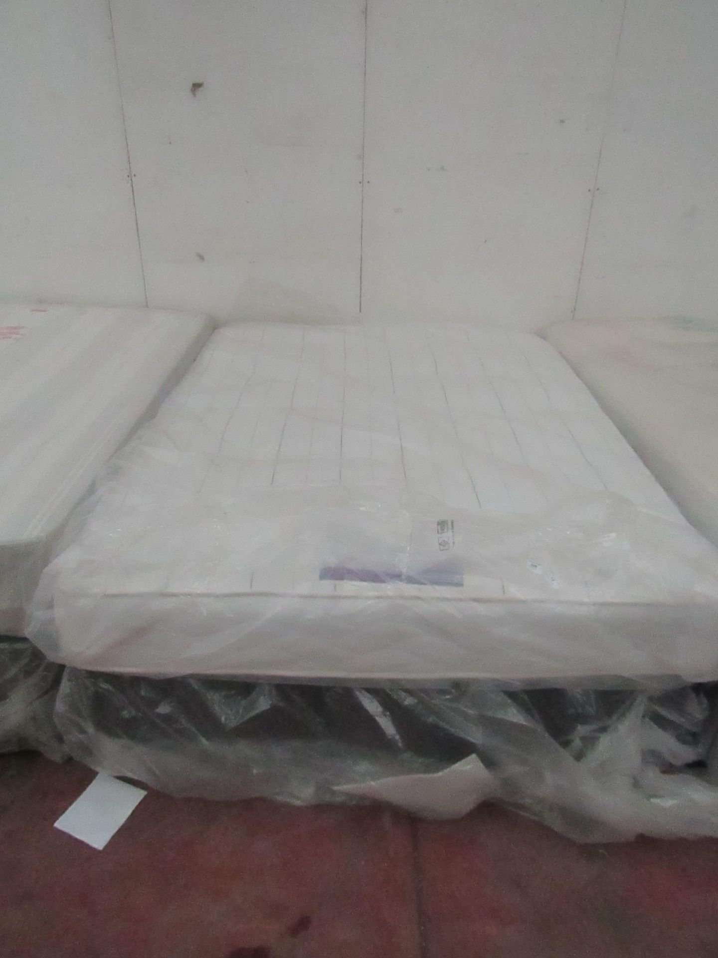 Sealy kingsize mattress with divan base, ex-display so item may contain a few marks etc.