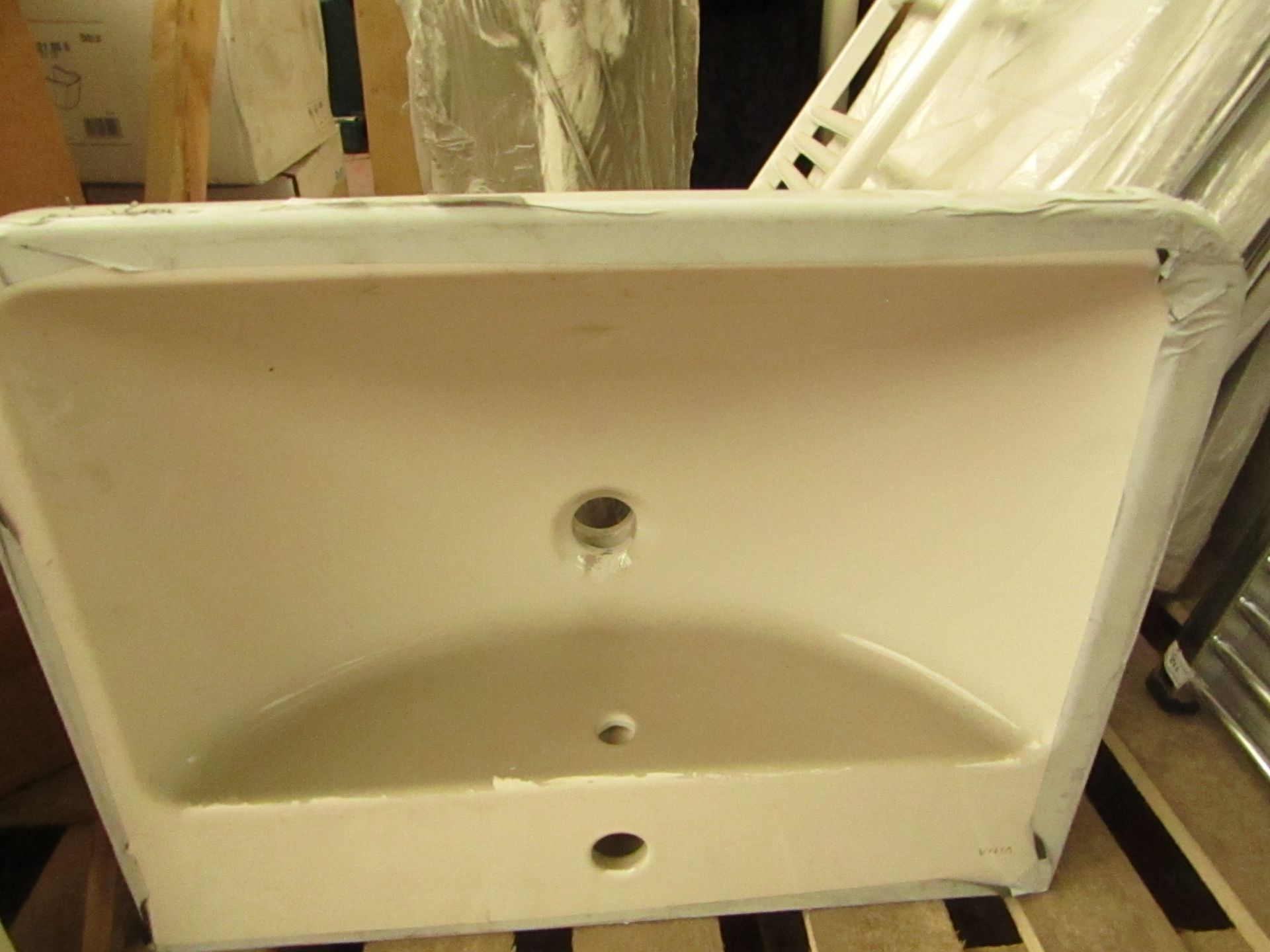 Vitra 1TH basin with universal full pedestal, new.