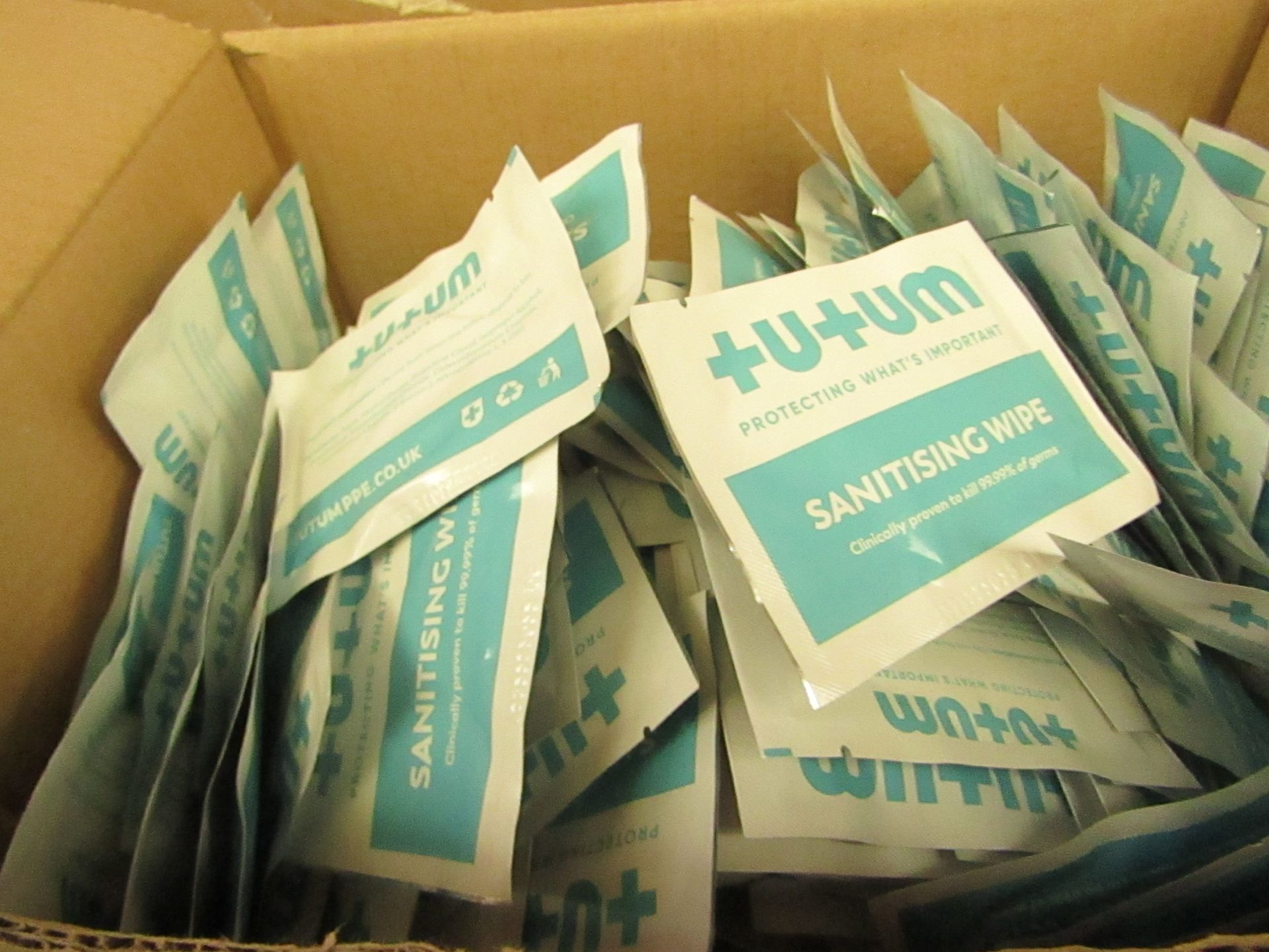 500 x Sachets Tutumpee +U+UM Single Use - Sanitising Wipes - New & Boxed.