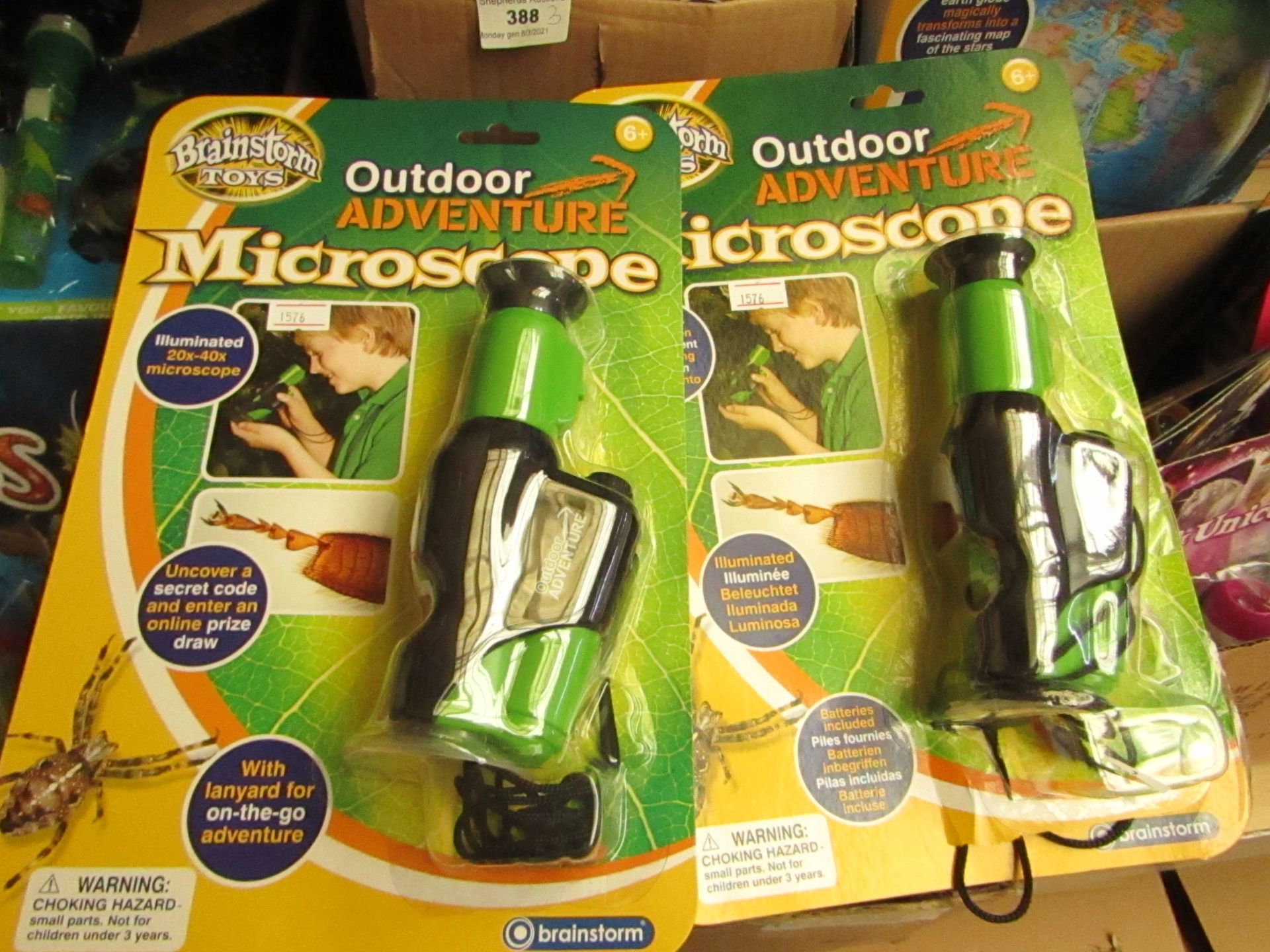 3x Brainstorm Outdoor Adventure Microscope (Illuminated 20x-40x Microscope) - Packaged & Unchecked