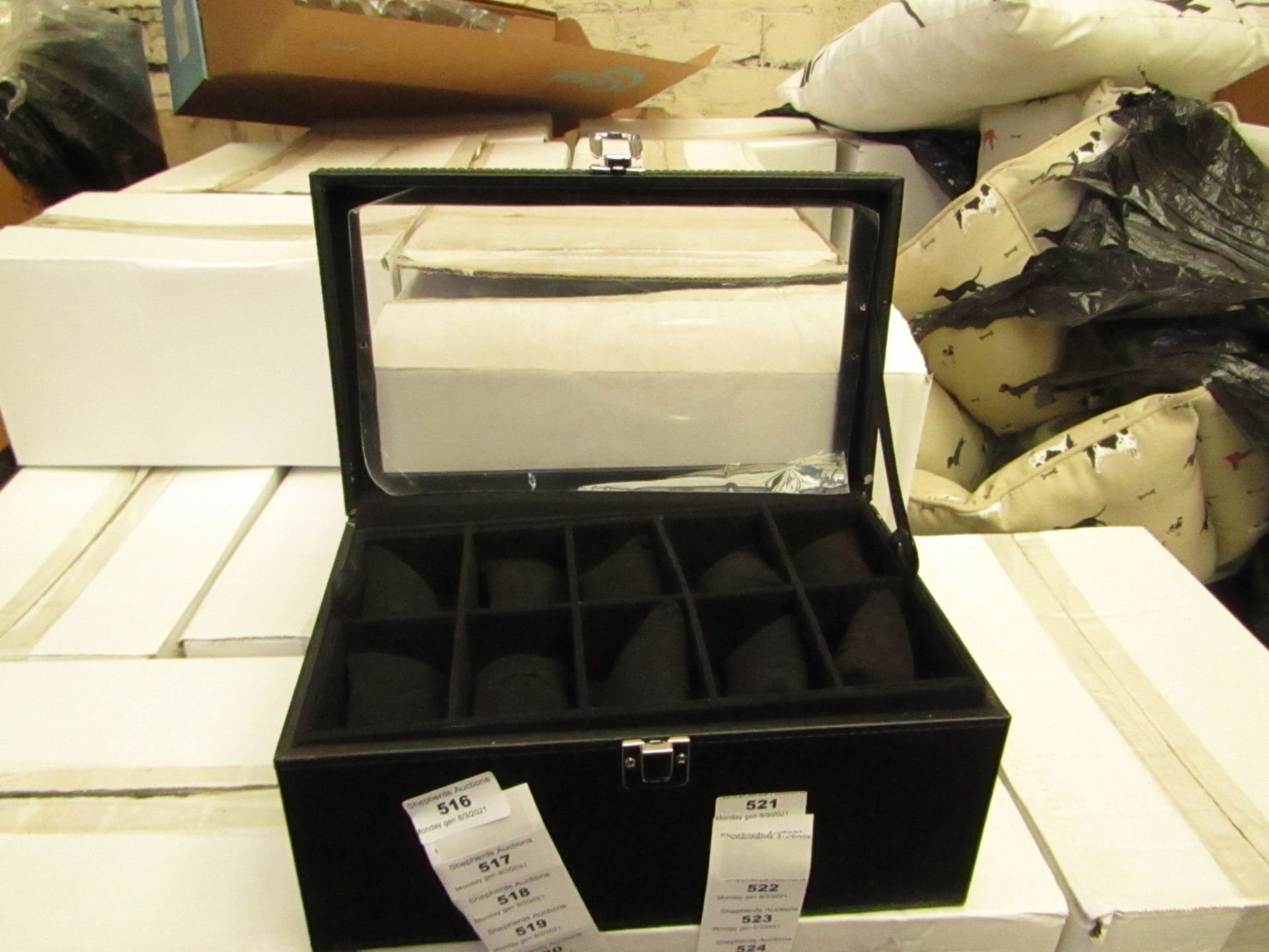 A 20 Section watch/ jewellery box, unchecked and boxed