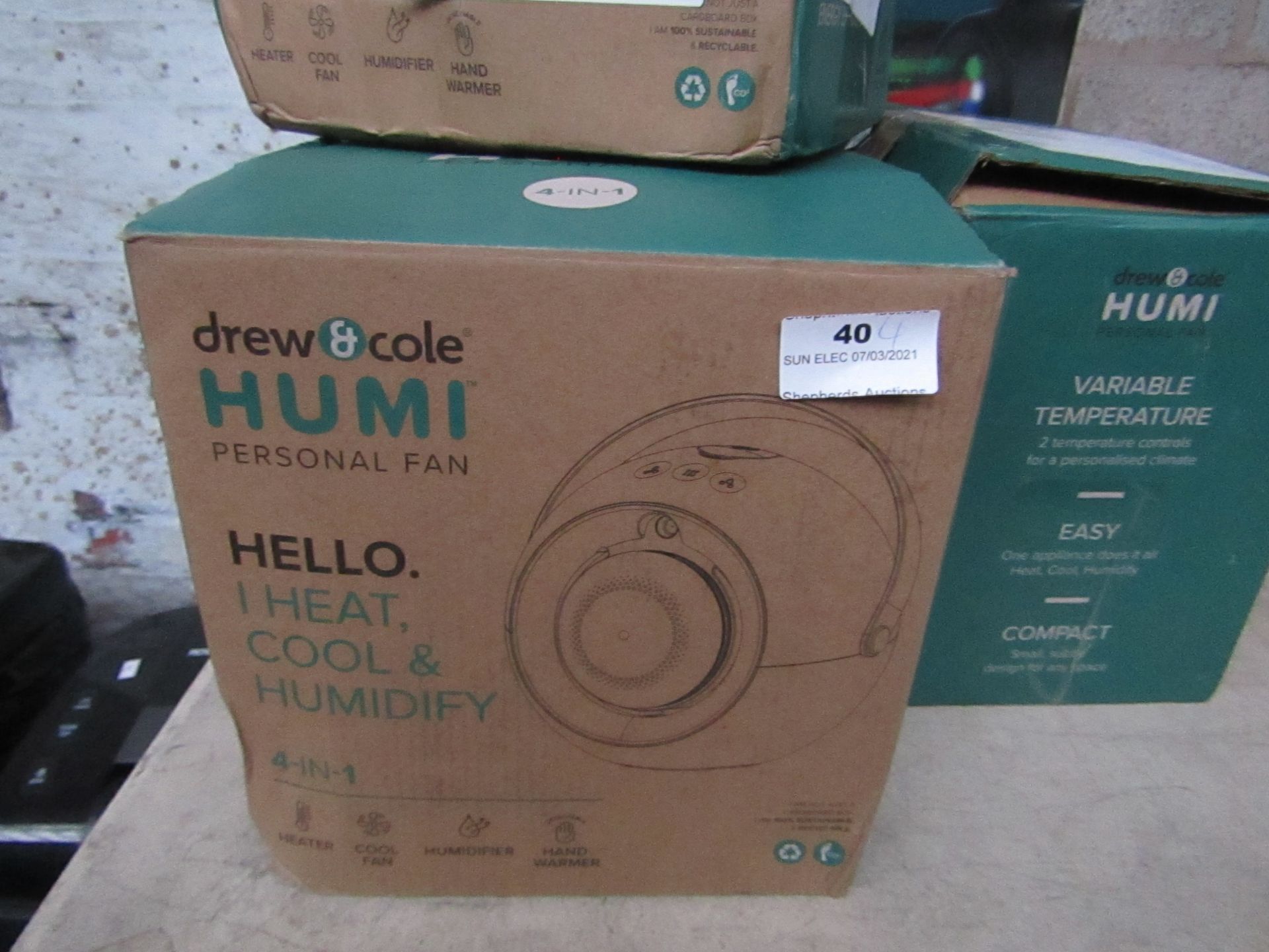 | 4X | DREW AND COLE HUMI PERSONAL FAN 4 IN 1 | UNCHECKED AND BOXED | NO ONLINE RESALE | SKU - | RRP