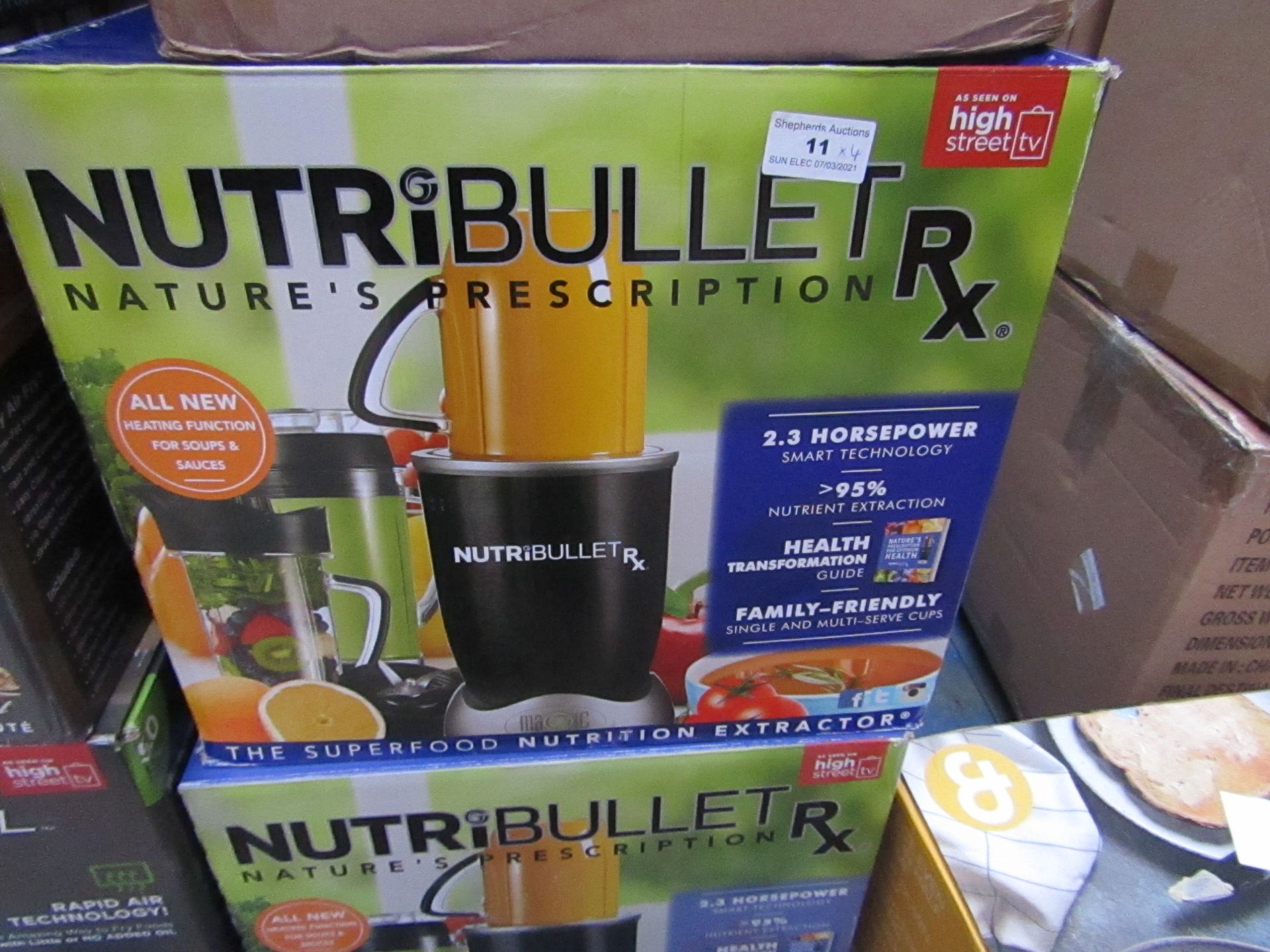 | 4X | NUTRI BULLET RX | UNCHECKED AND BOXED | NO ONLINE RESALE | SKU - | RRP £119.99 | TOTAL LOT