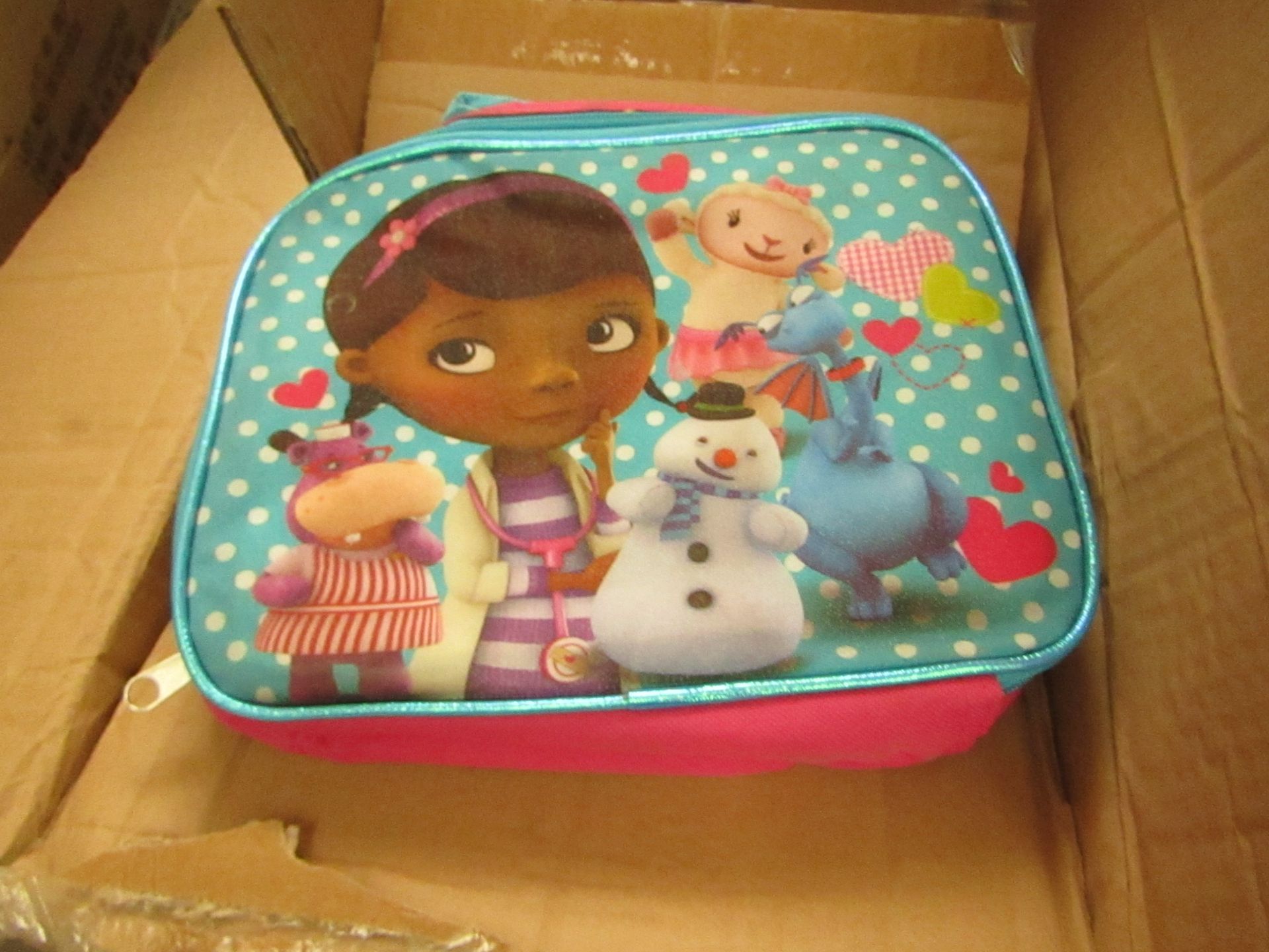 24x Disney Junior - Doc Mcstuffins Fabric Lunch Box RRP £5.49 each - New & Packaged.