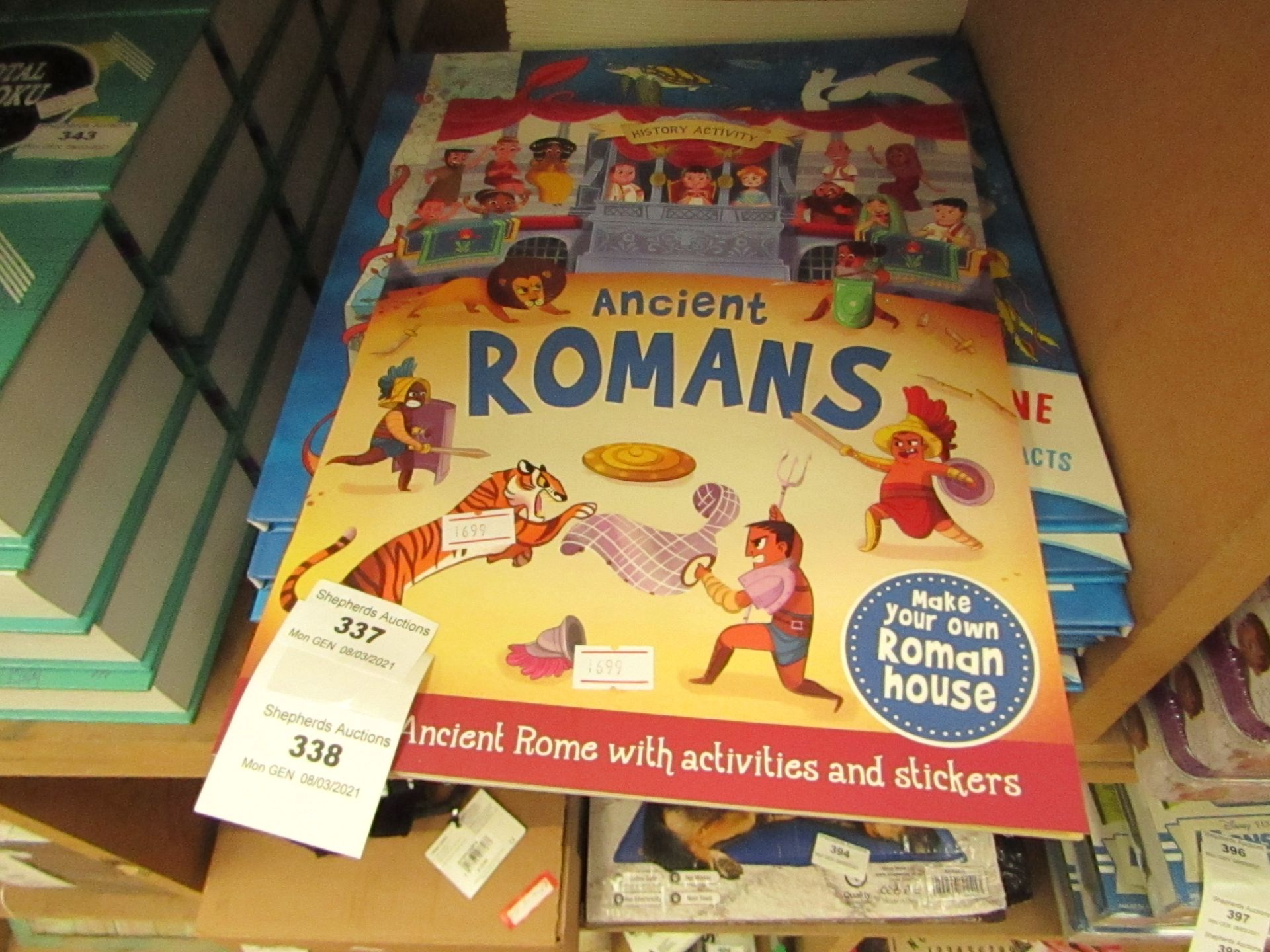 10x History Activity - Ancient Romans Sticker & Activity Book - New.