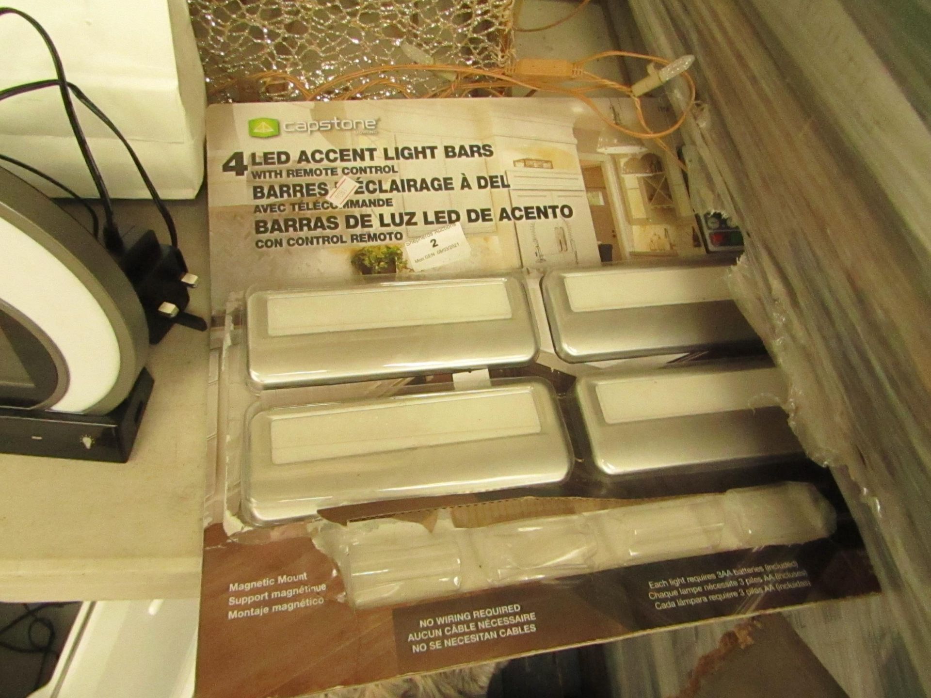 4x Capstone - LED Accent Light Bars (Battery Operated) - Used Condition, Packaged.