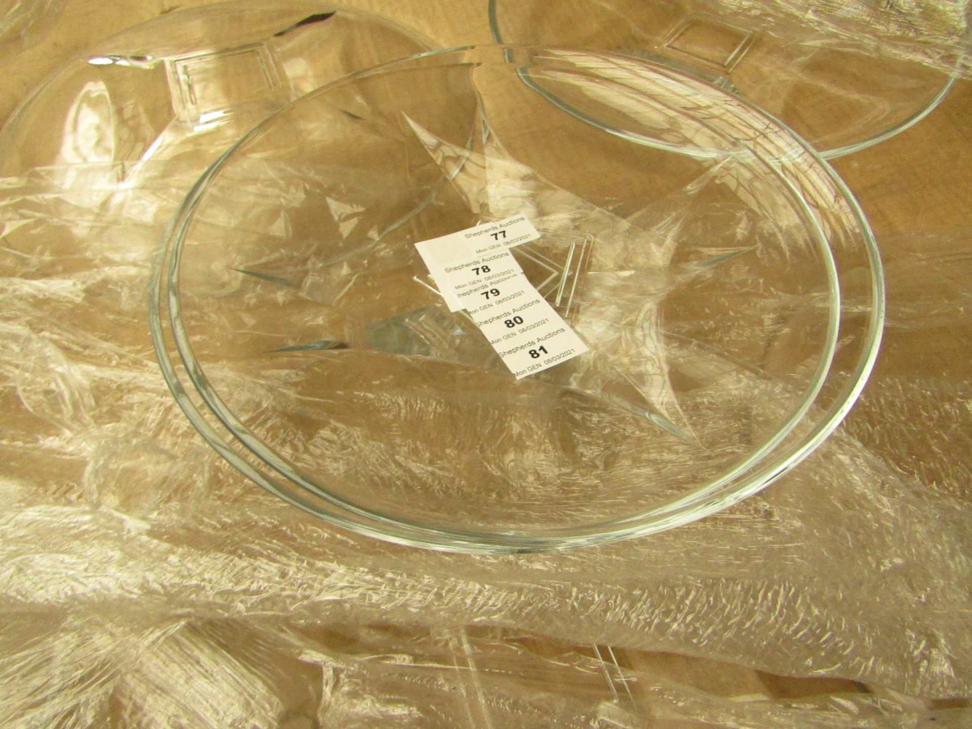 5x Large Clear Glass Plate - Unused & Good Condition.