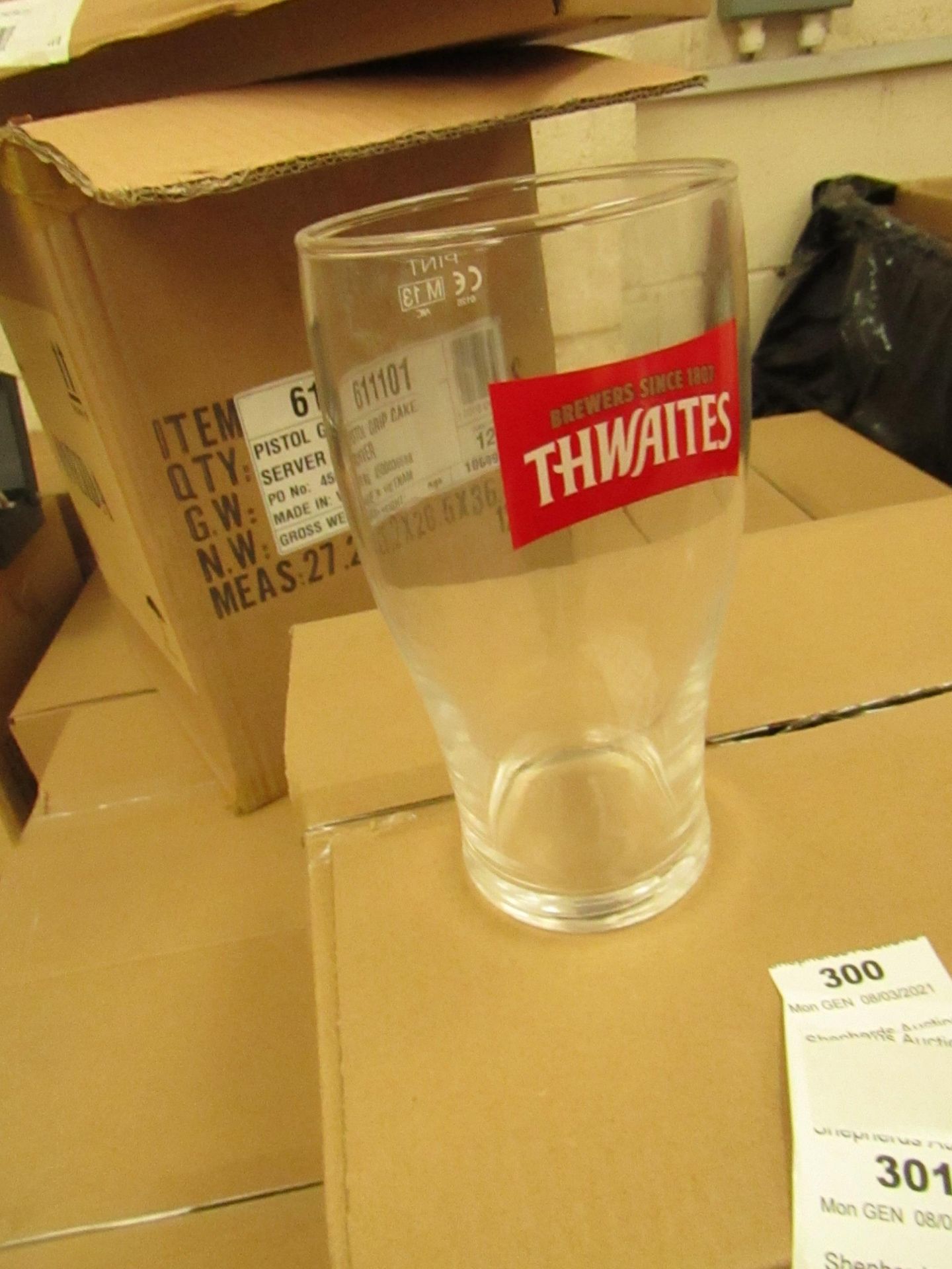 12x Thwaites Pint Glasses - New & Boxed.