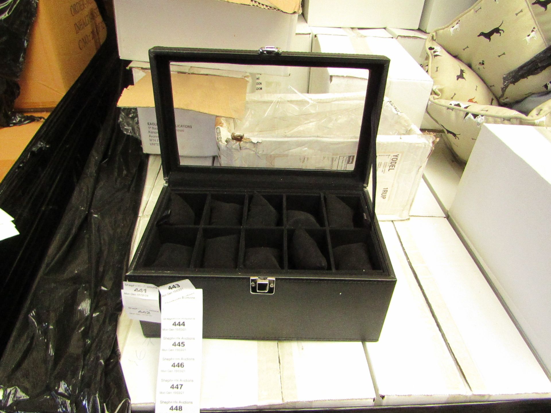 A 20 Section watch/ jewellery box, unchecked and boxed