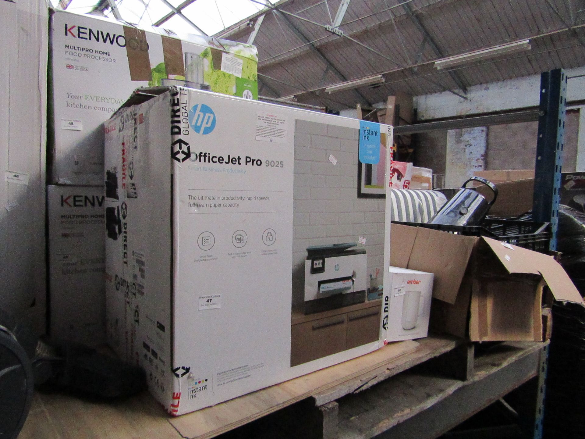 HP OfficeJet Pro 9025 multi-purpose printer, powers on but not tested all functions and boxed.