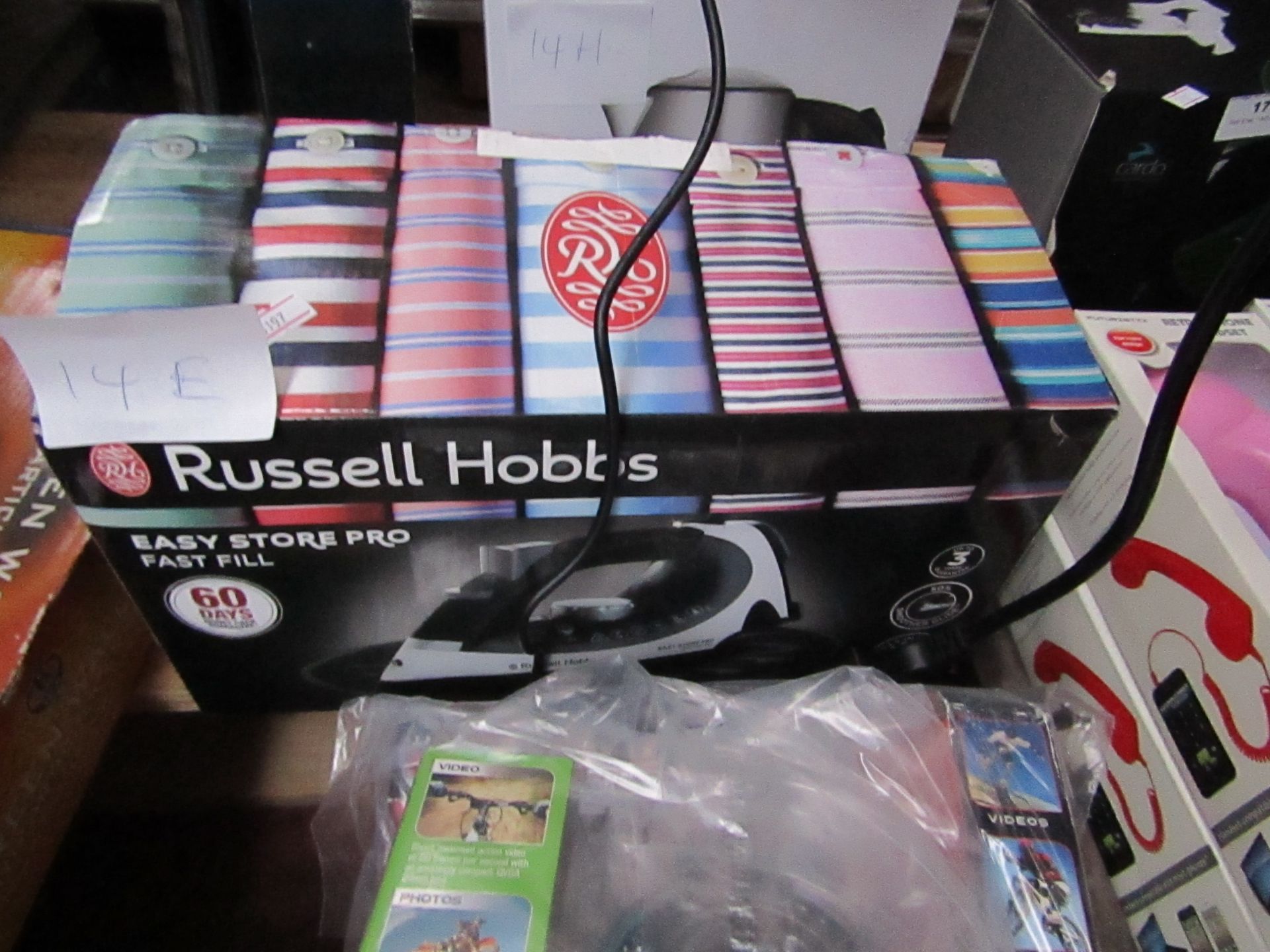 Russell Hobbs Easy Store Pro Fast Fill steam iron, unchecked and boxed.