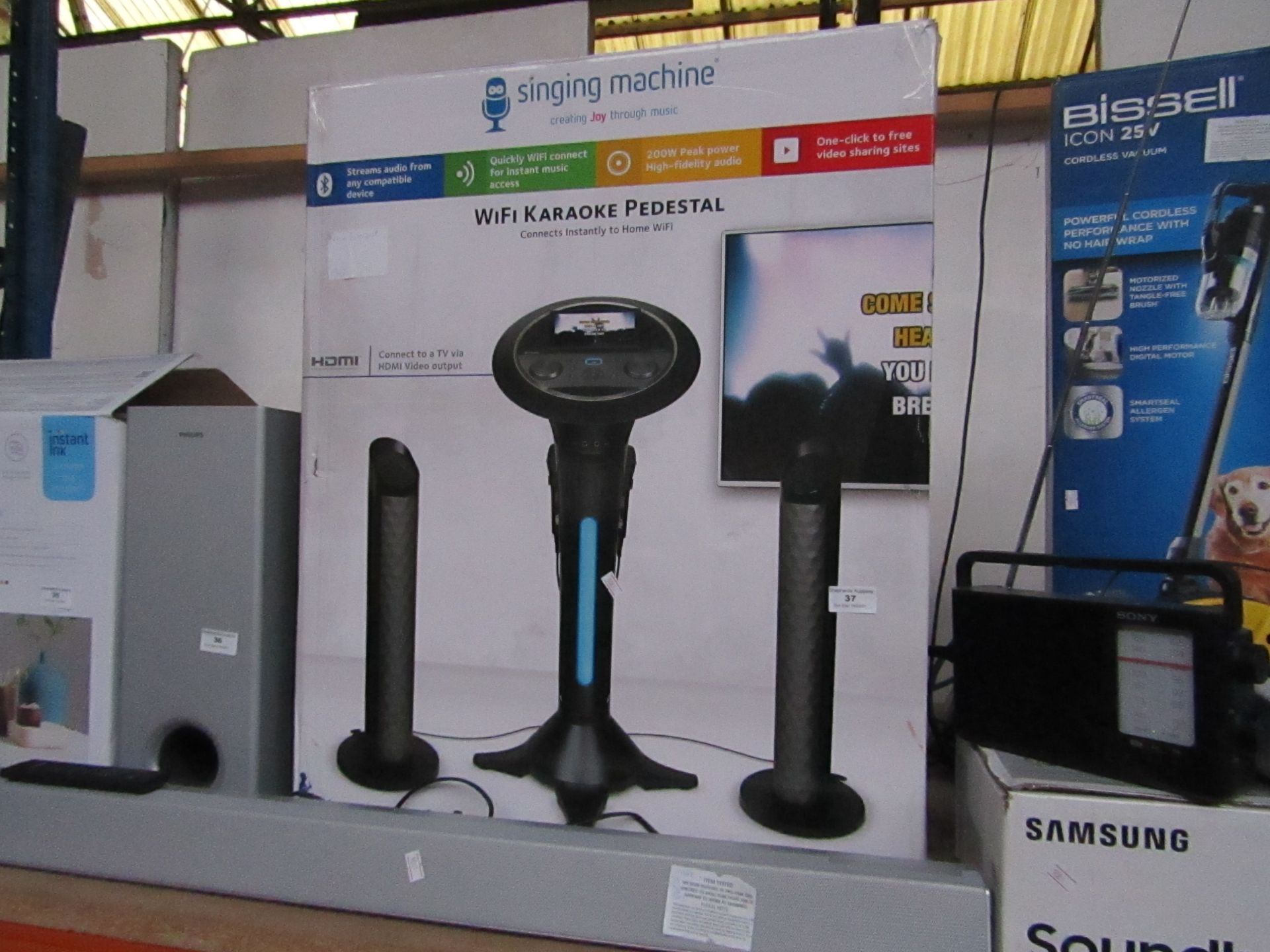 Singing Machine WiFi karaoke pedestal, appears to be new / unused (no guranatee), boxed. RRP