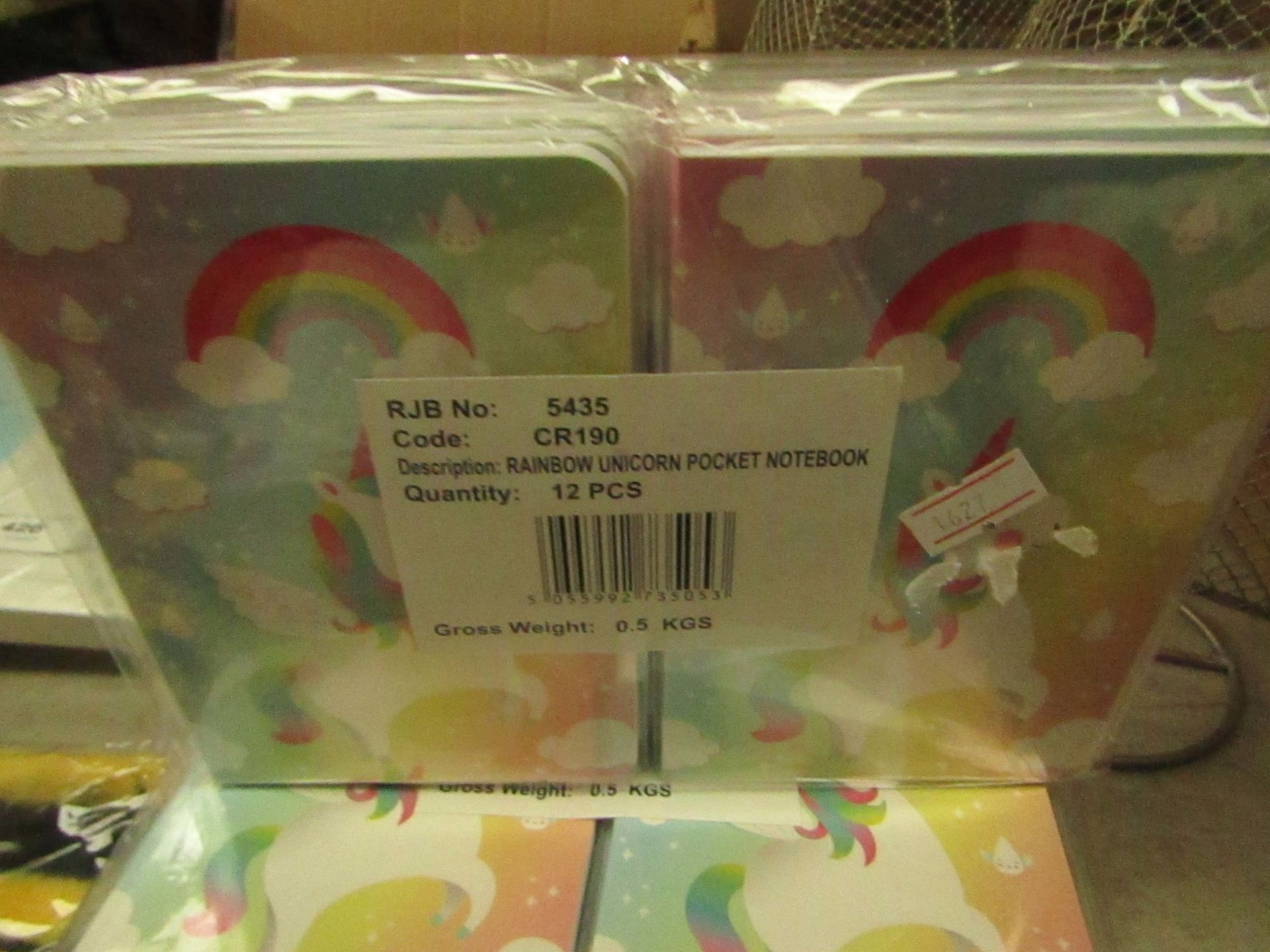 12x Rainbow Unicorn Pocket Notebook - New & Packaged.
