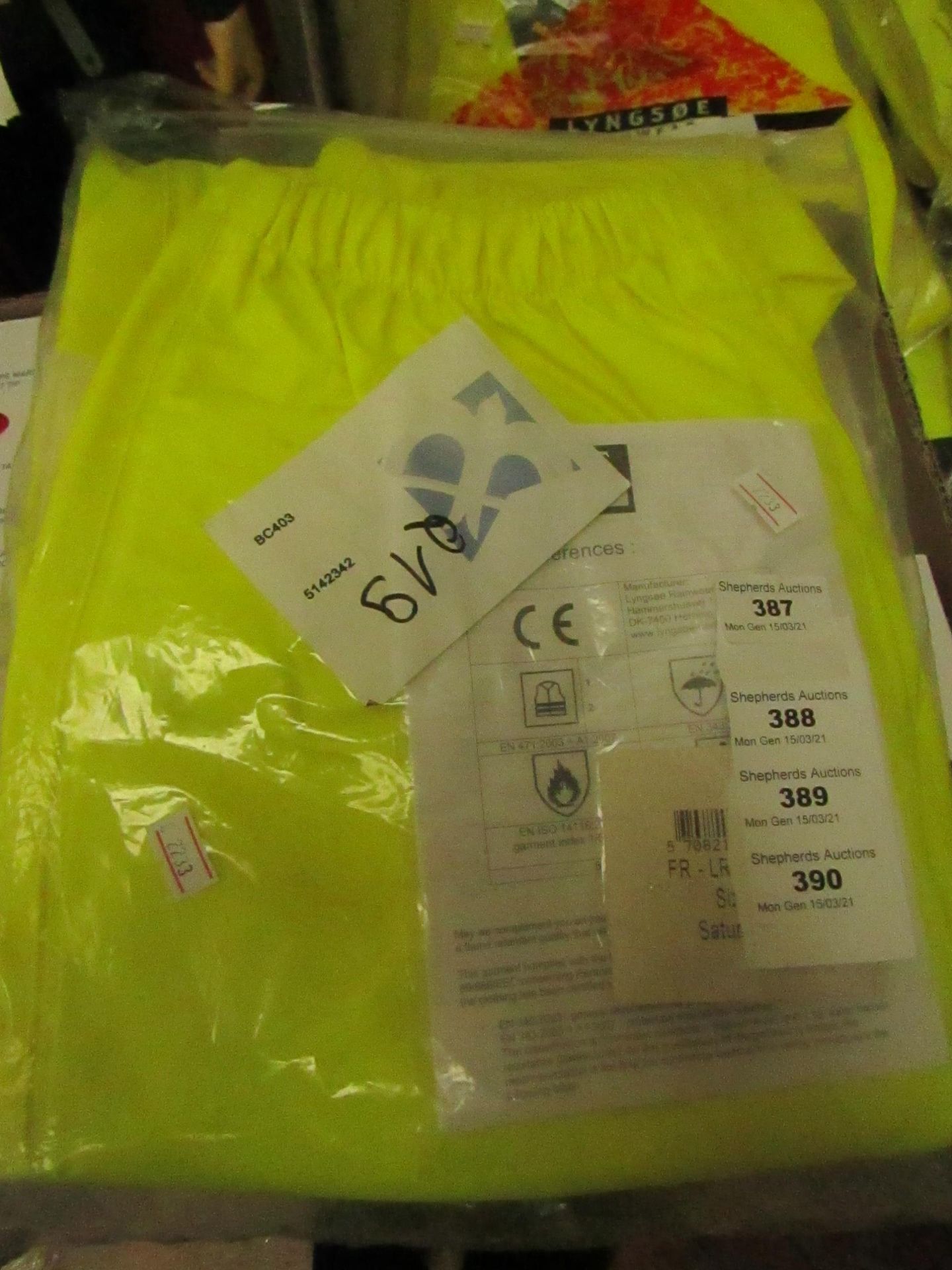 Lyngsoe Rainwear - Microflex Hi-Vis Yellow Trousers - Size XL - New & Packaged.