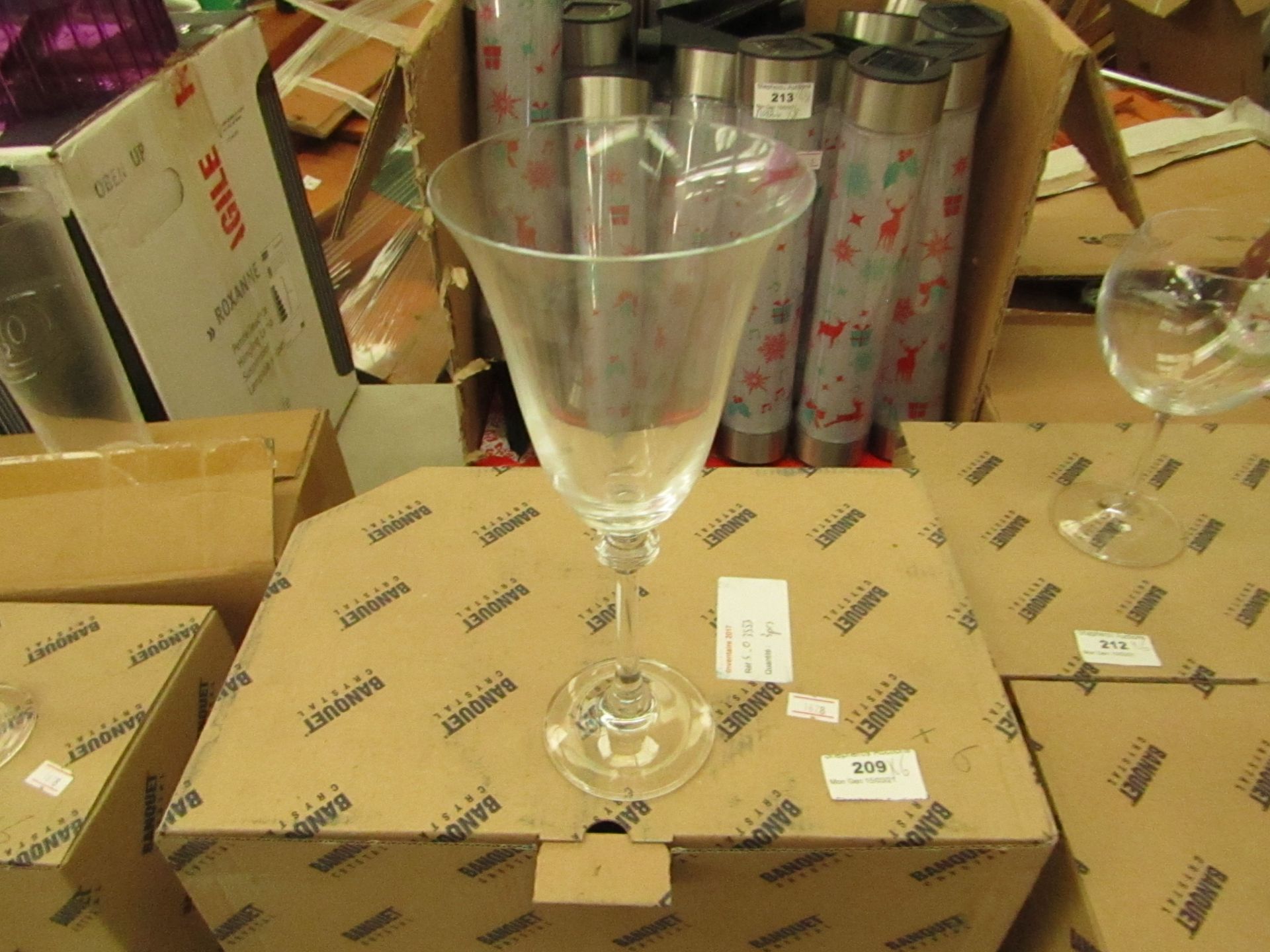 Banquet Crystal - Alexandra - 6 Pc Glasses Set - Unused & Boxed.