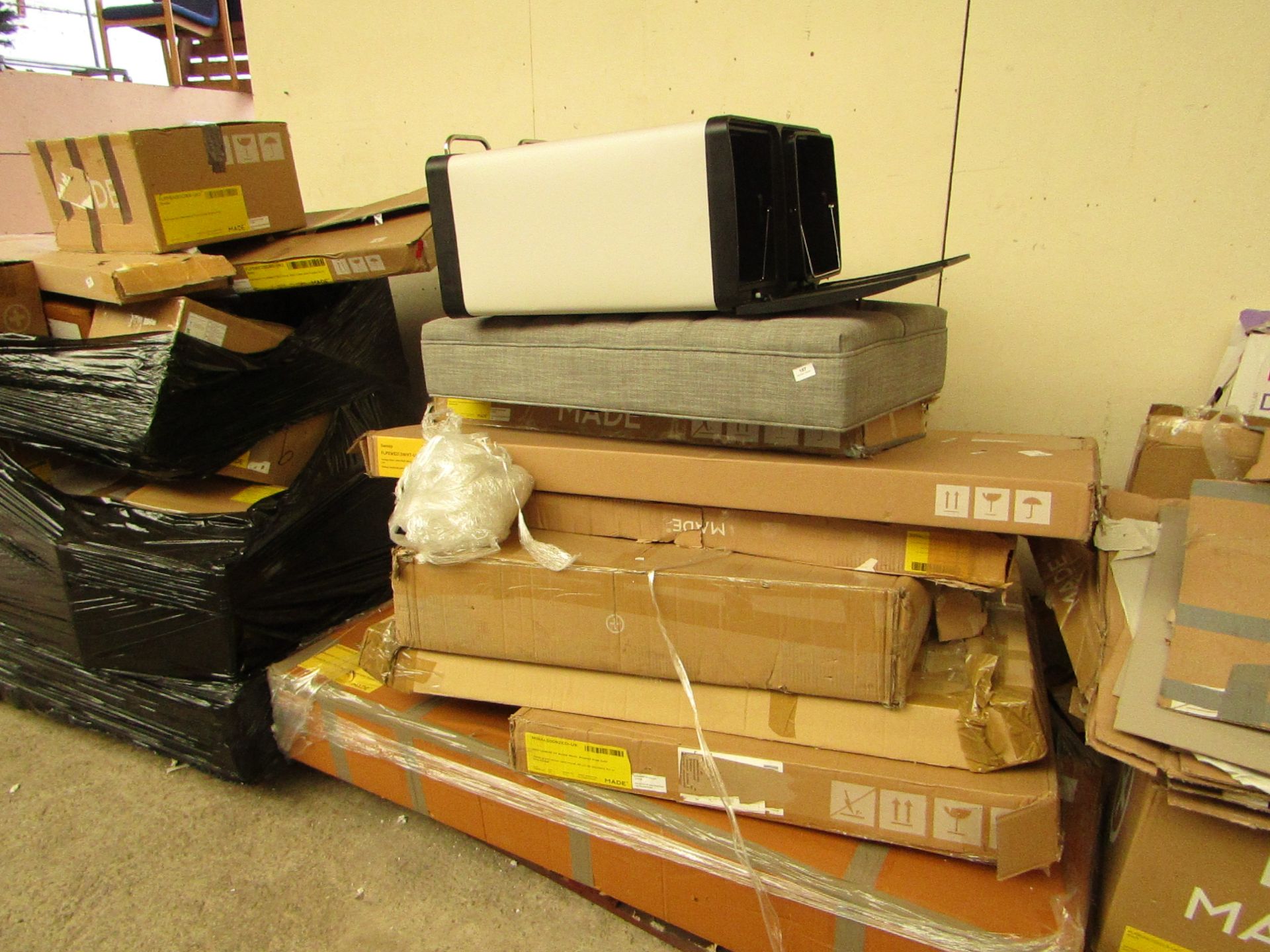 | 1X | PALLET OF FAULTY / MISSING PARTS / DAMAGED CUSTOMER RETURNS MADE.COM STOCK UNMANIFESTED |