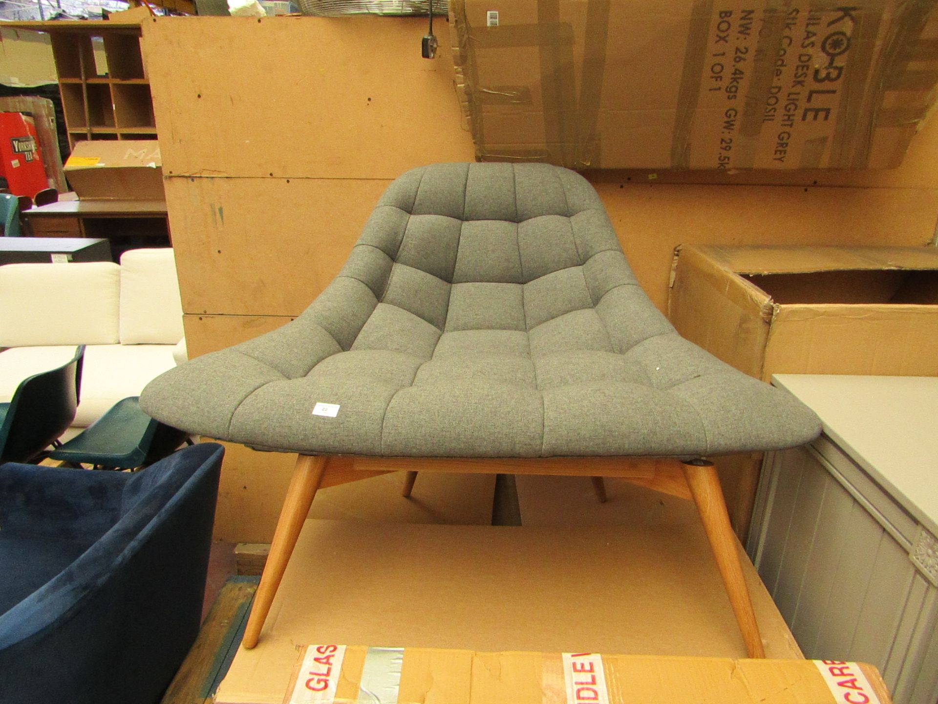 | 1x | MADE.COM KOLTON ACCENT CHAIR IN GREY | LOOKS TO BE IN VERY GOOD CONDITION WITH BOX | RRP œ449