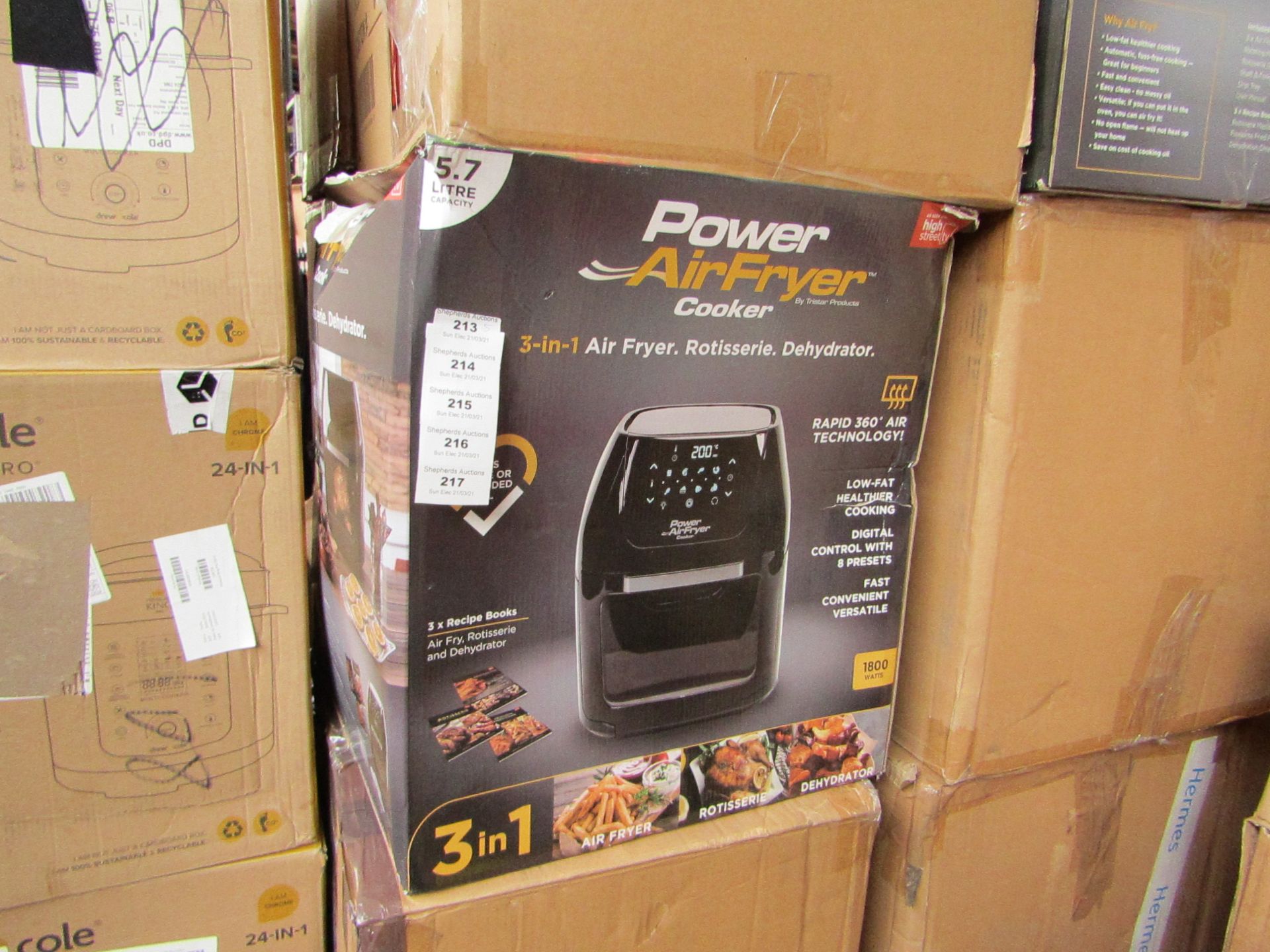 | 5X | POWER AIR FRYER 5.7L | UNCHECKED & BOXED | NO ONLINE RE-SALE | SKU C5060541513068 | RRP £