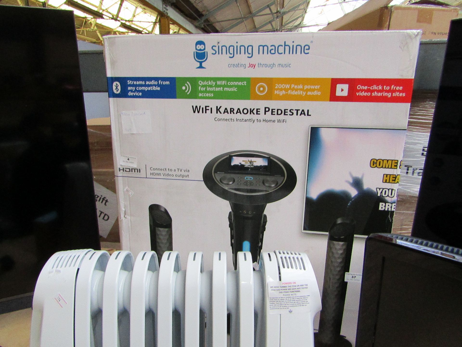 Singing Machine WiFi karaoke pedestal, appears to be new / unused (no guranatee), boxed. RRP