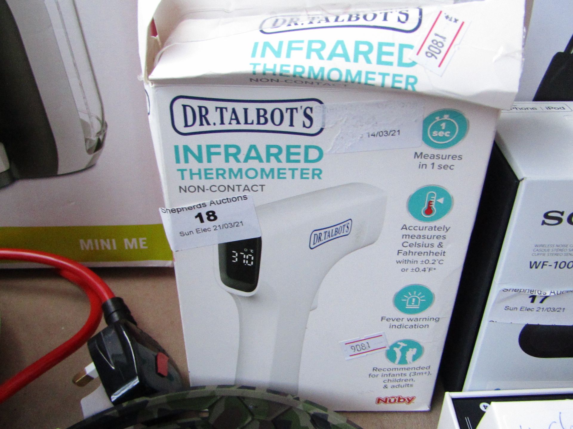 Dr Tablots Infrared Thermometer, unchecked and boxed