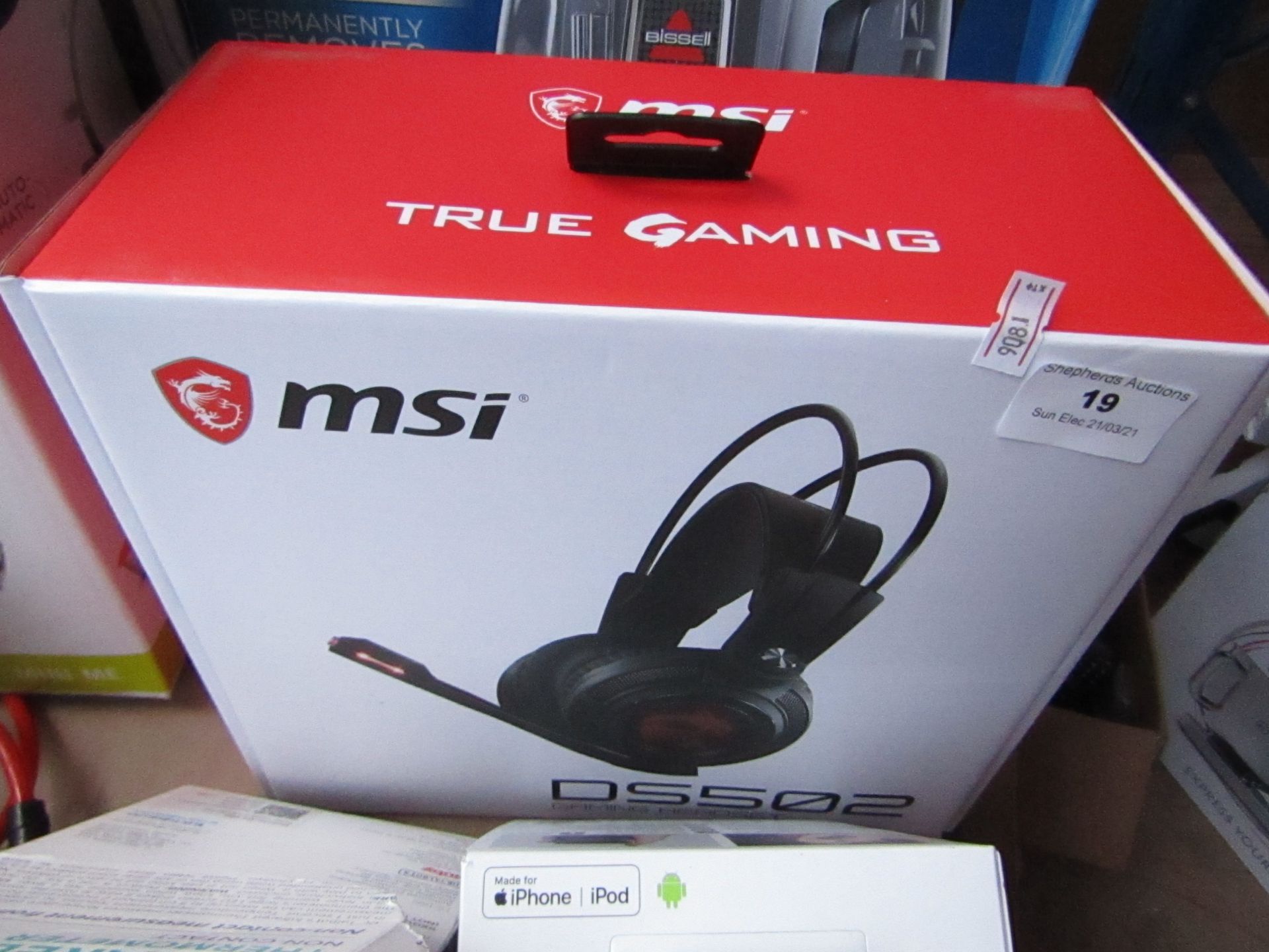 MSI DS502 Gaming headset, unchecked and boxed.