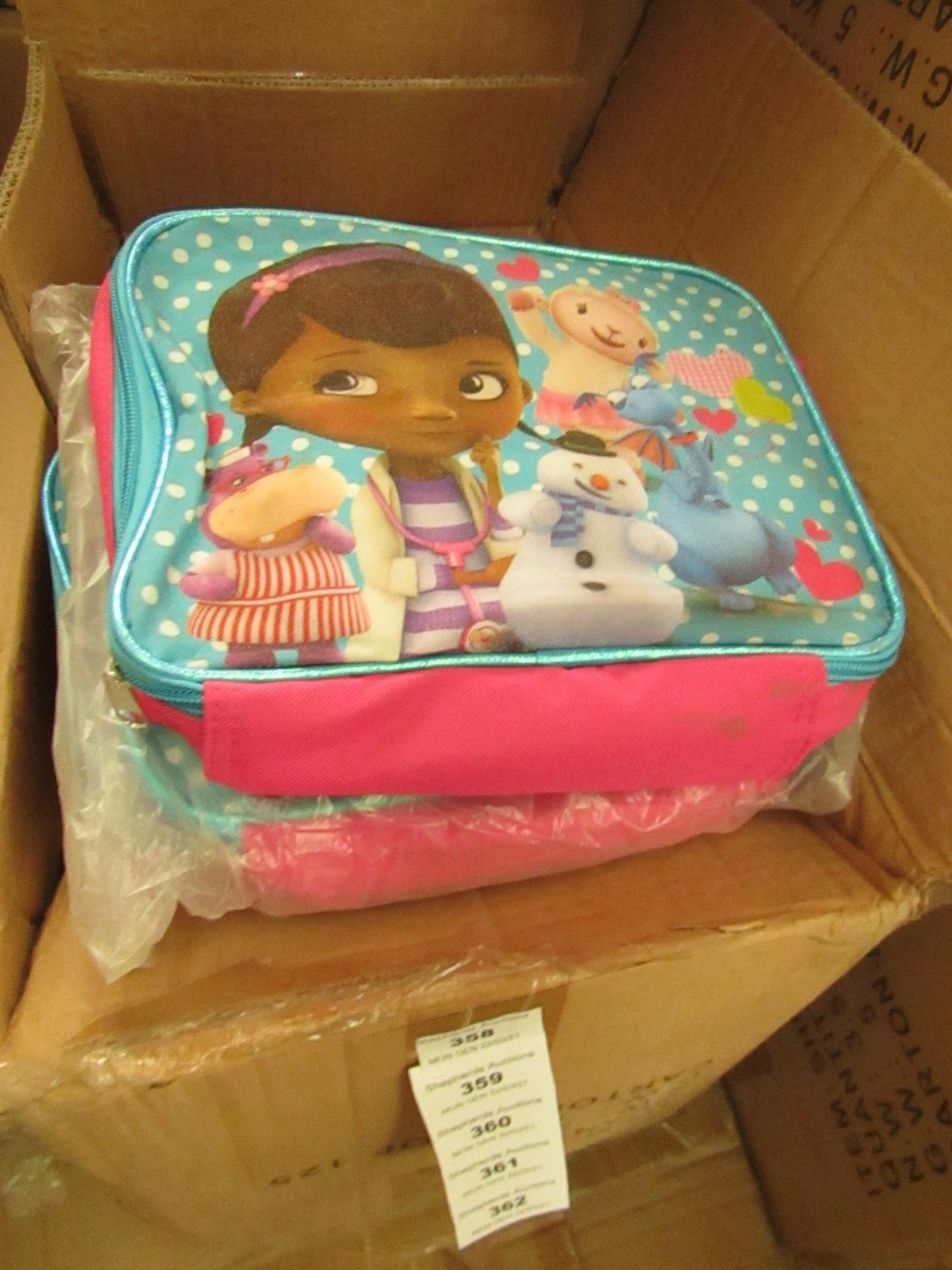 5x Disney Junior - Doc Mcstuffins Fabric Lunch Box RRP £5.49 each - New & Packaged.
