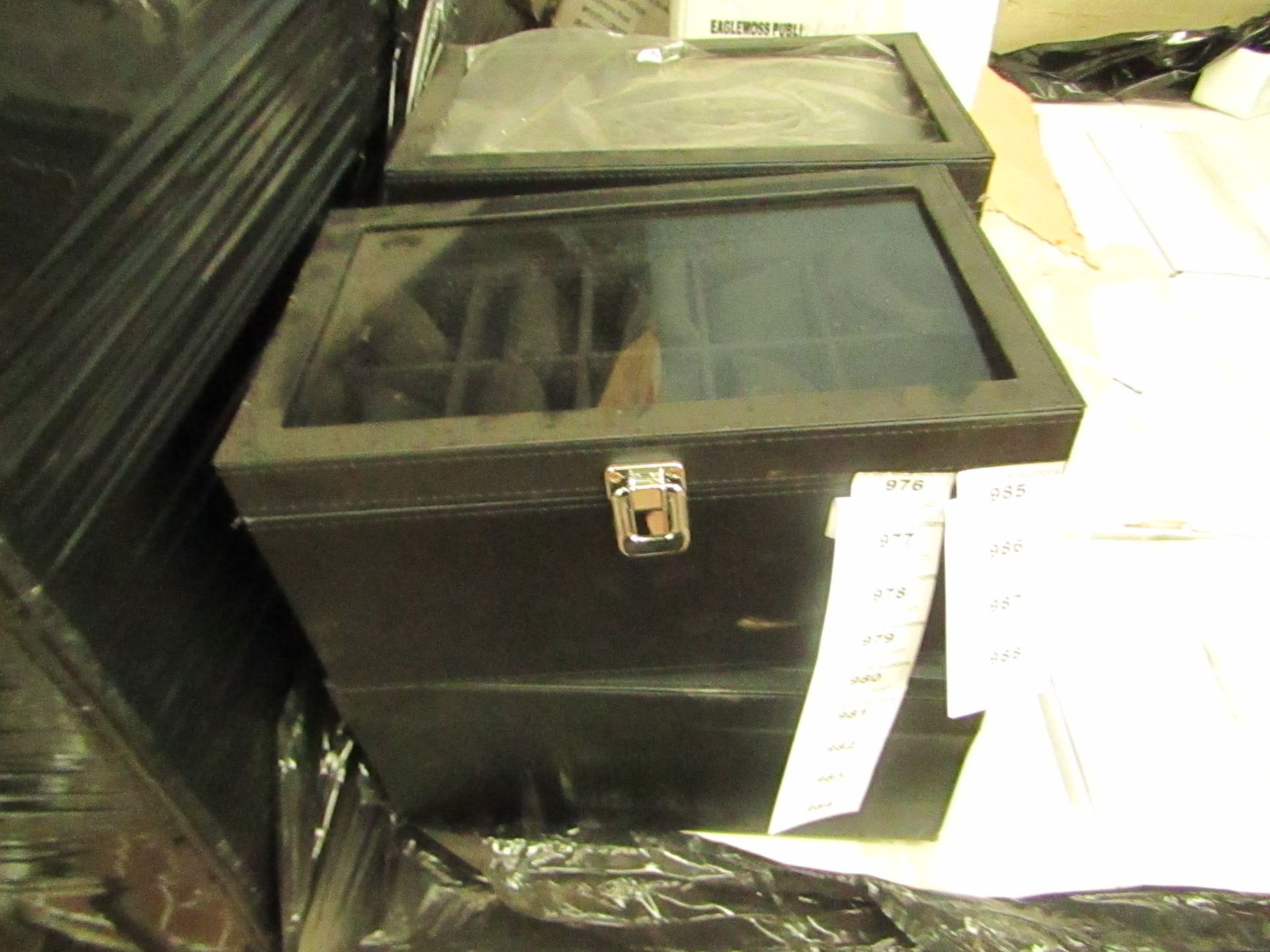 2x Black 10 Compartment Jewellery Box - New & Boxed.