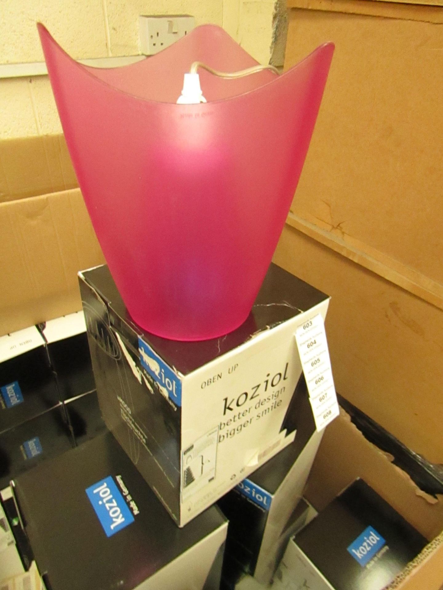 2x Koziol - Plastic Pink Desk Lamp (EU Plug) - New & Boxed.