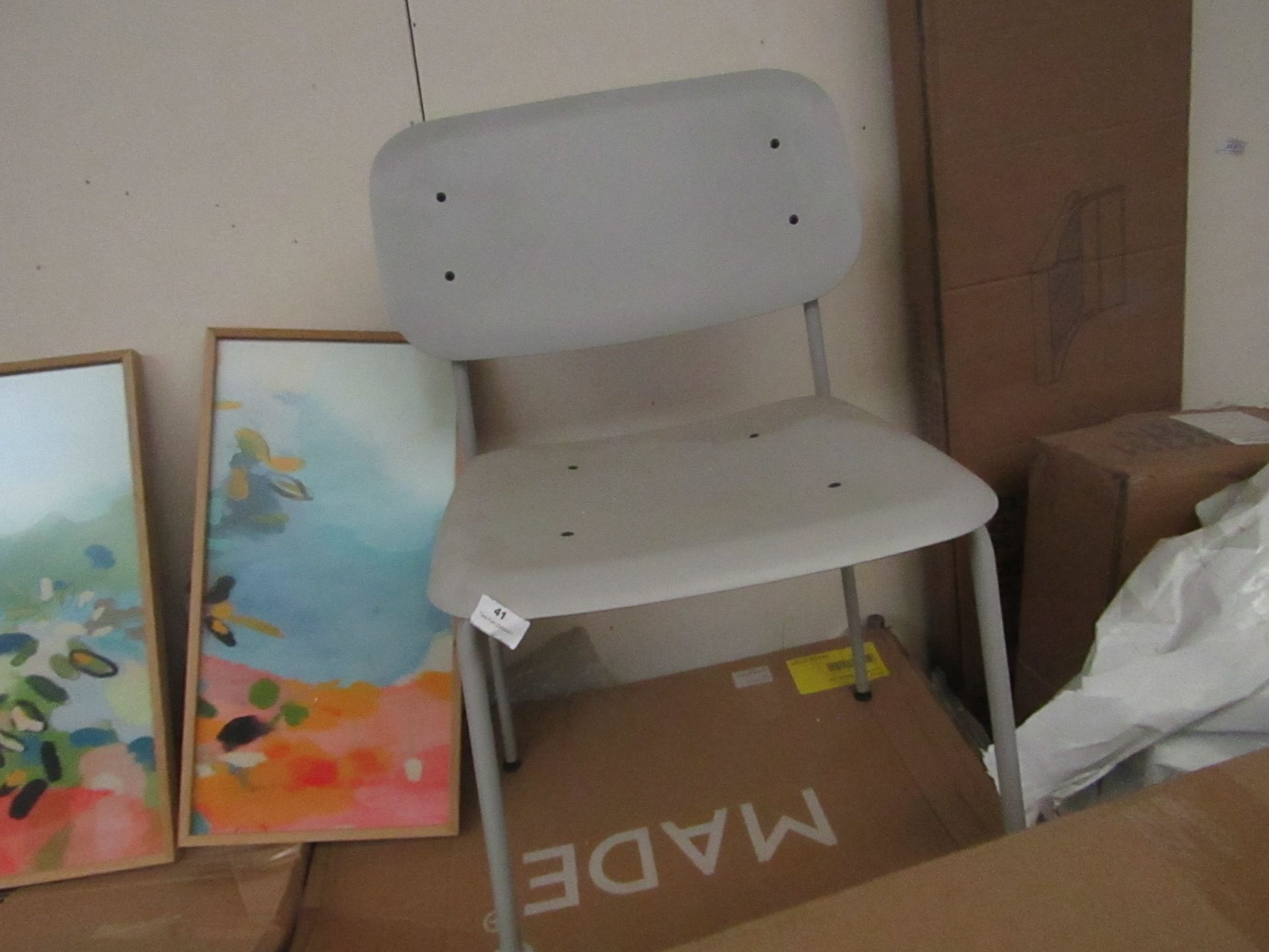 | 1X | MADE.COM SITTING CHAIR TABLE CHAIR LIGHT GREY | UNCHECKED & UNBOXED | RRP- |