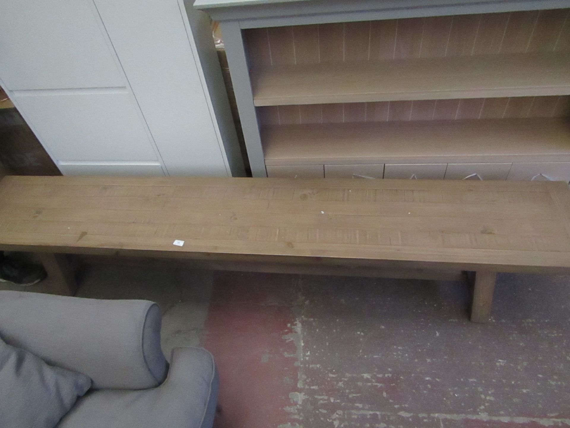 | 1X | MADE.COM WOODEN BENCH, 240cm x 40cm | LOOKS UNUSED (NO GURANTEE) & NO PACKAGING | RRP - |