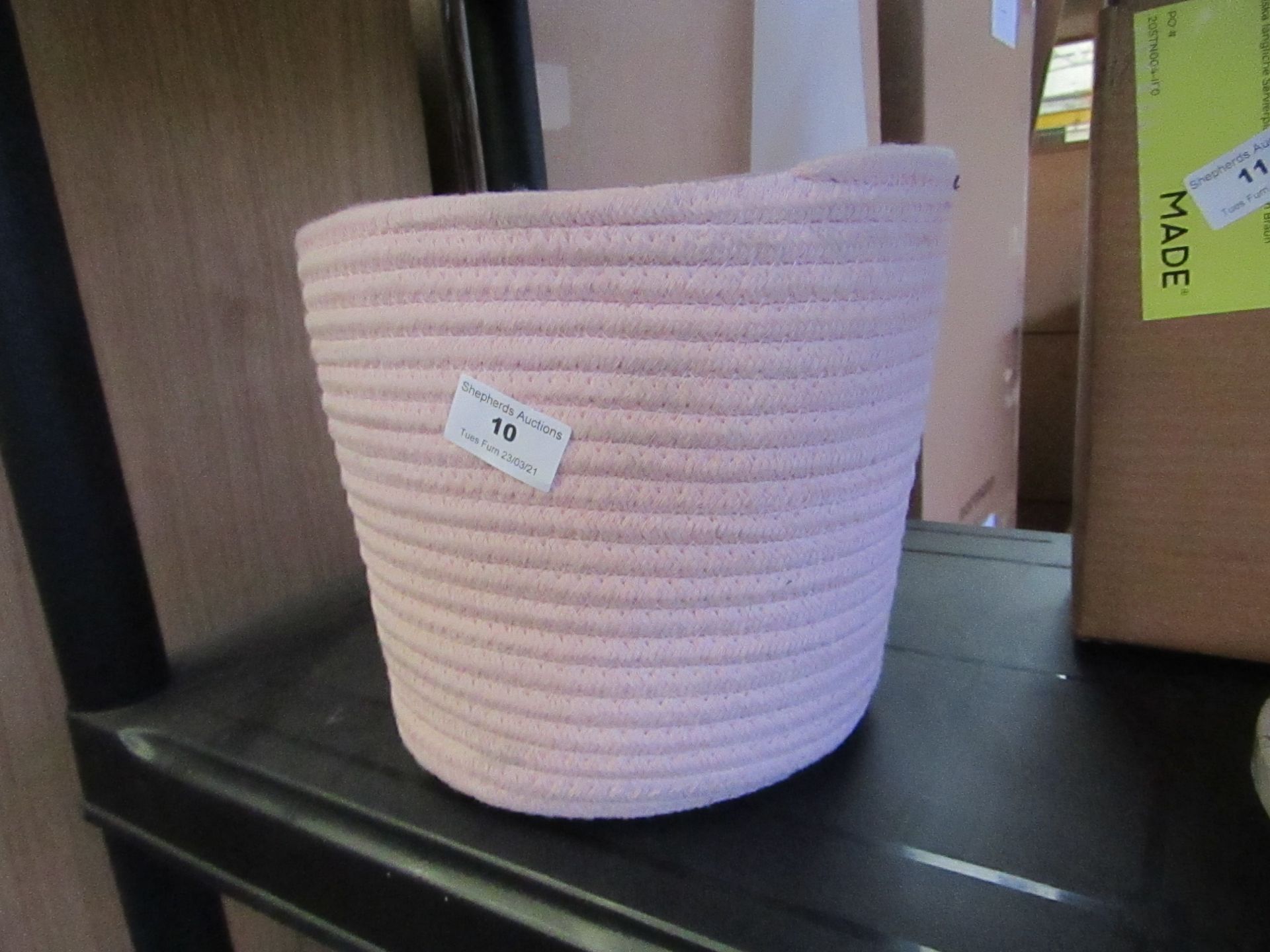 | 1X | MADE.COM PINK STORAGE BASKET (SEE IMAGE FOR DESIGN) | LOOKS UNUSED & NO PACKAGING | RRP - |