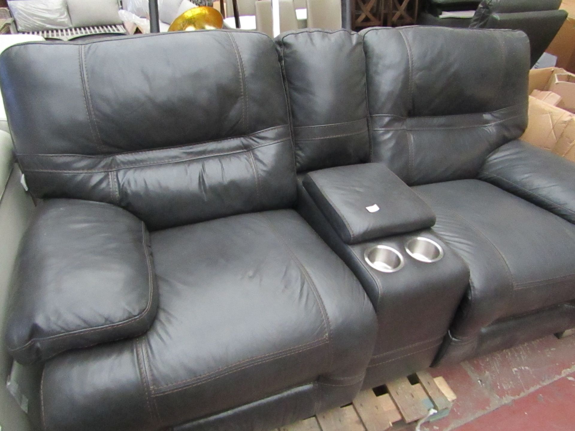 Costco 2 seater elecric reclining cinema sofa with cup holders, unchecked