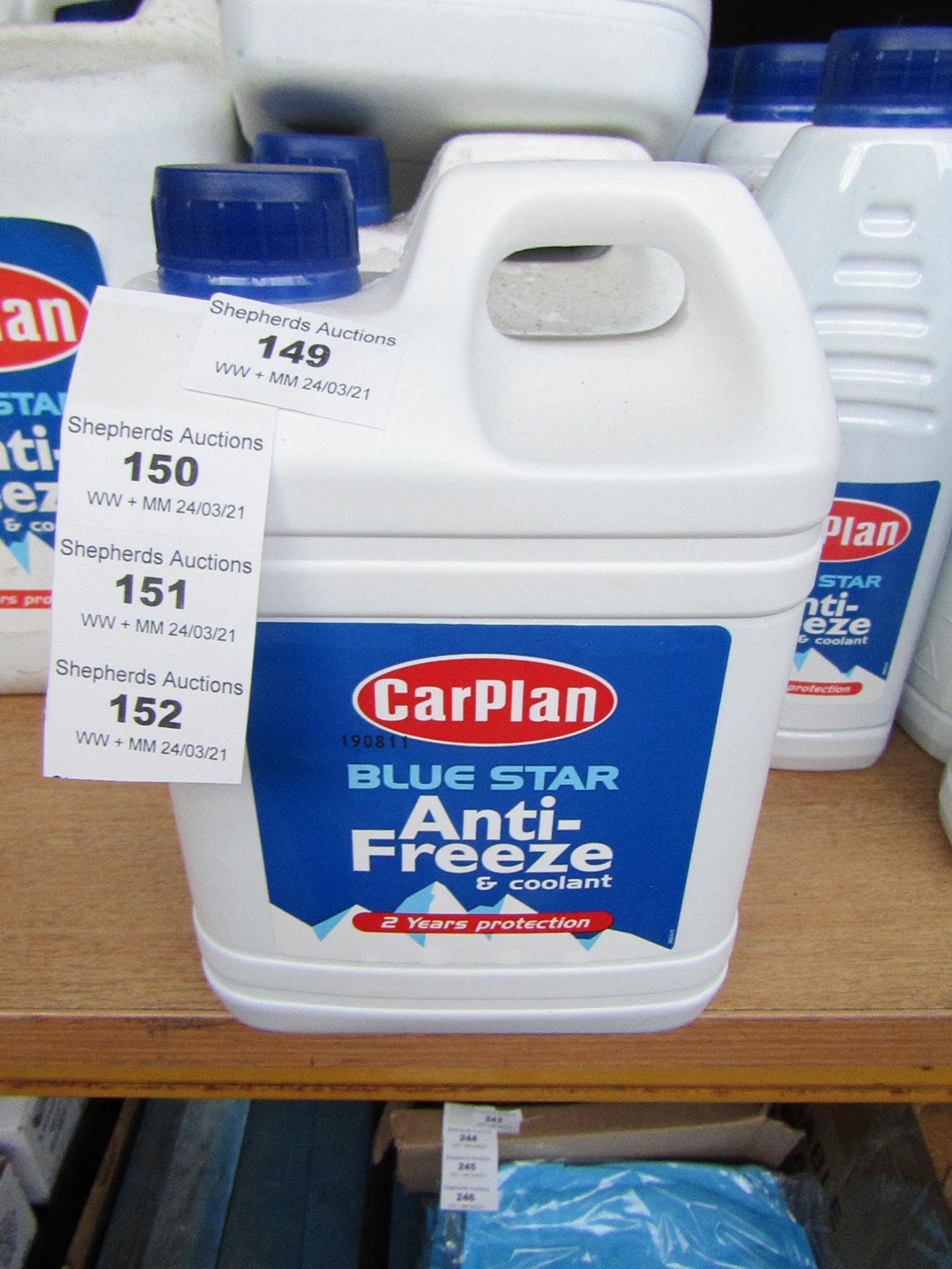 4x 2L Tubs of Car Plan Blue star anti freeze and coolant, new, RRP £6.49 each