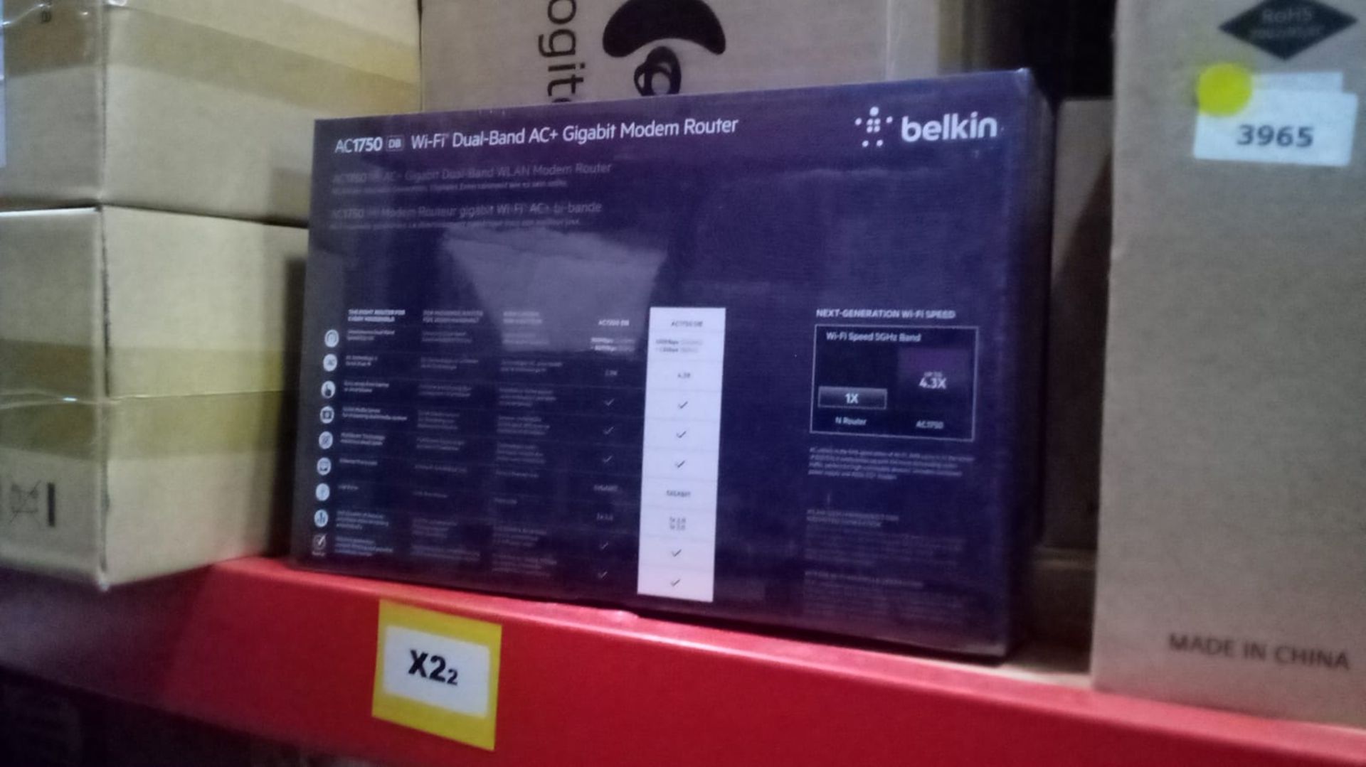 50pcs - Sealed Belkin AC1750 Dual Band WiFi Gigabit Moden Router Euro Plug - Unchecked Untested in - Image 3 of 4