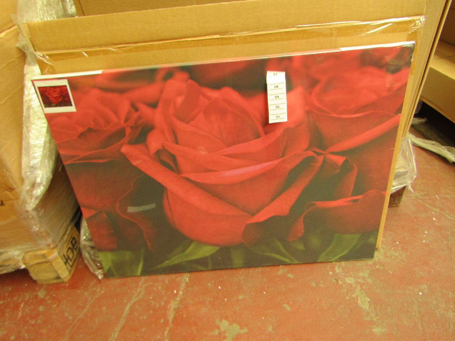 1 x Box of 2 per box Valentine Roses Prints - 80 x 60cm - New & Boxed.